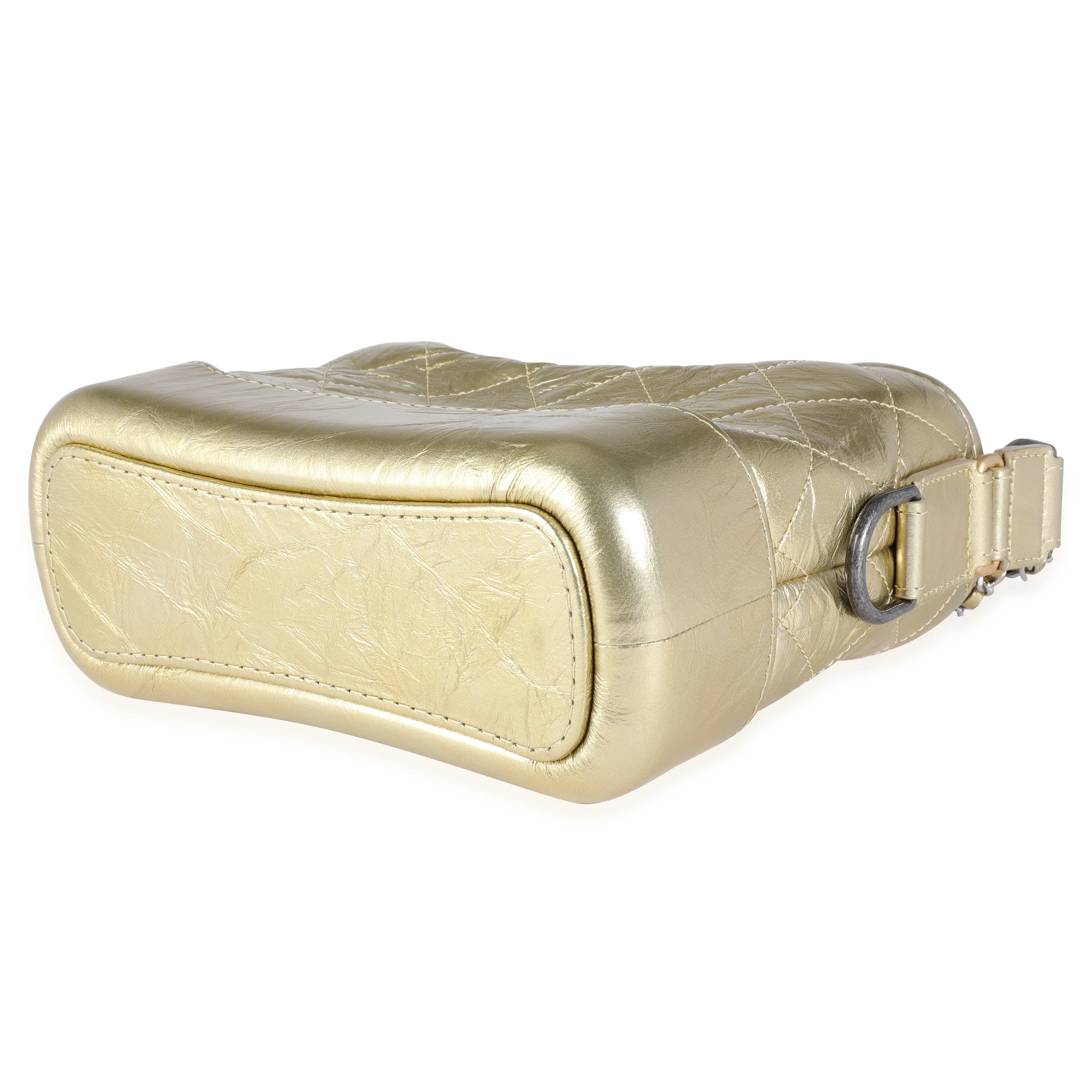 Gold Quilted Calfskin Small Gabrielle Hobo - Image 7