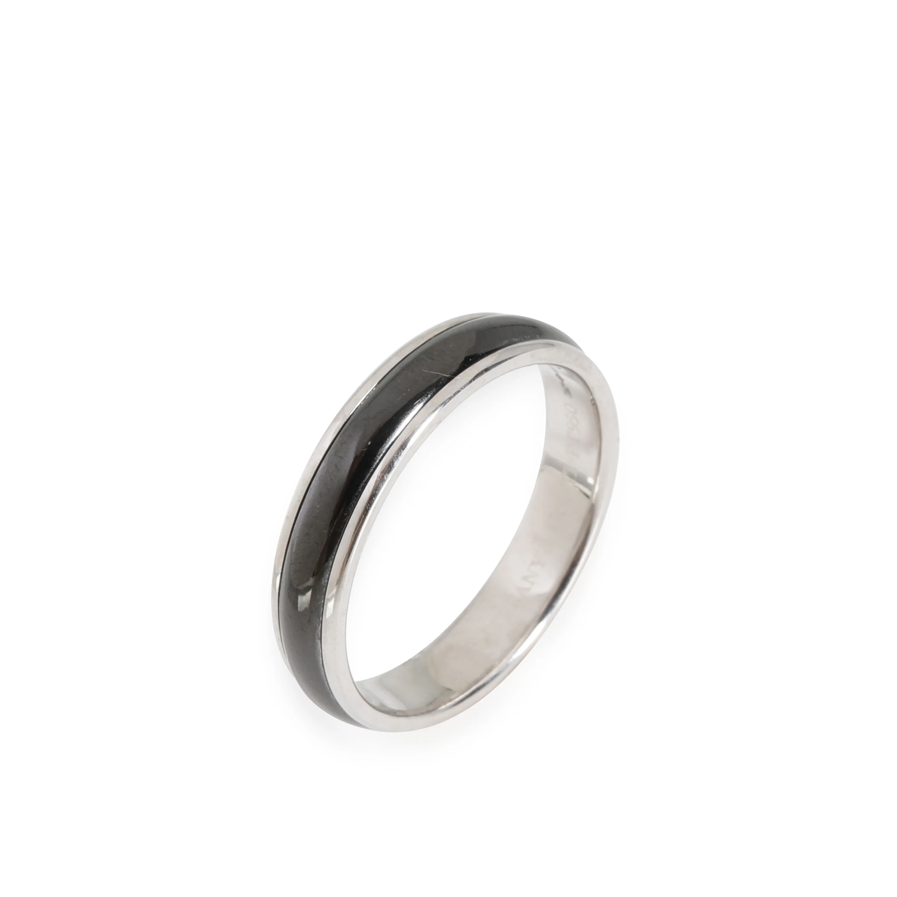 Black Titanium Wedding Band in 950 Platinum - Image 2