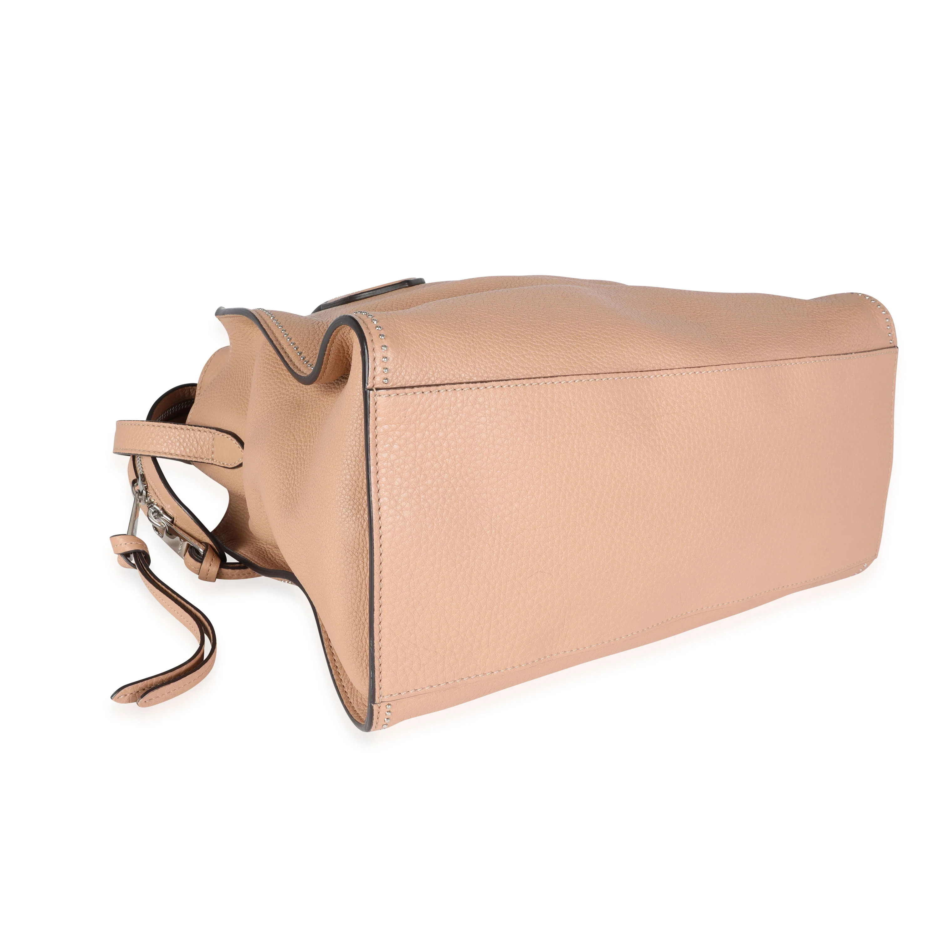 Gucci Tan Pebbled Leather Studded Ramble Satchel - Image 7