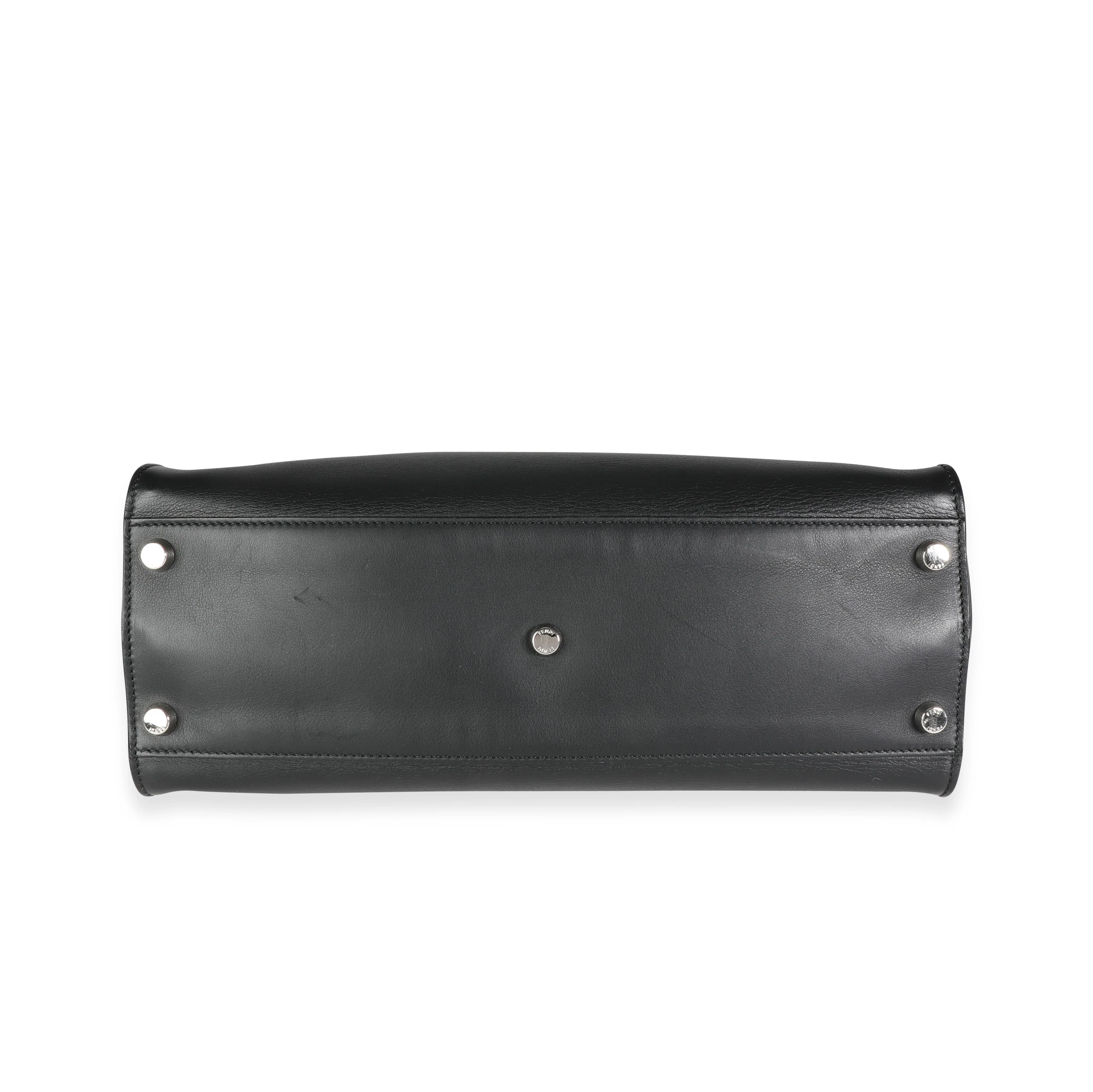 Fendi Black Leather Peekaboo Monster Large Briefcase Bag - Image 5