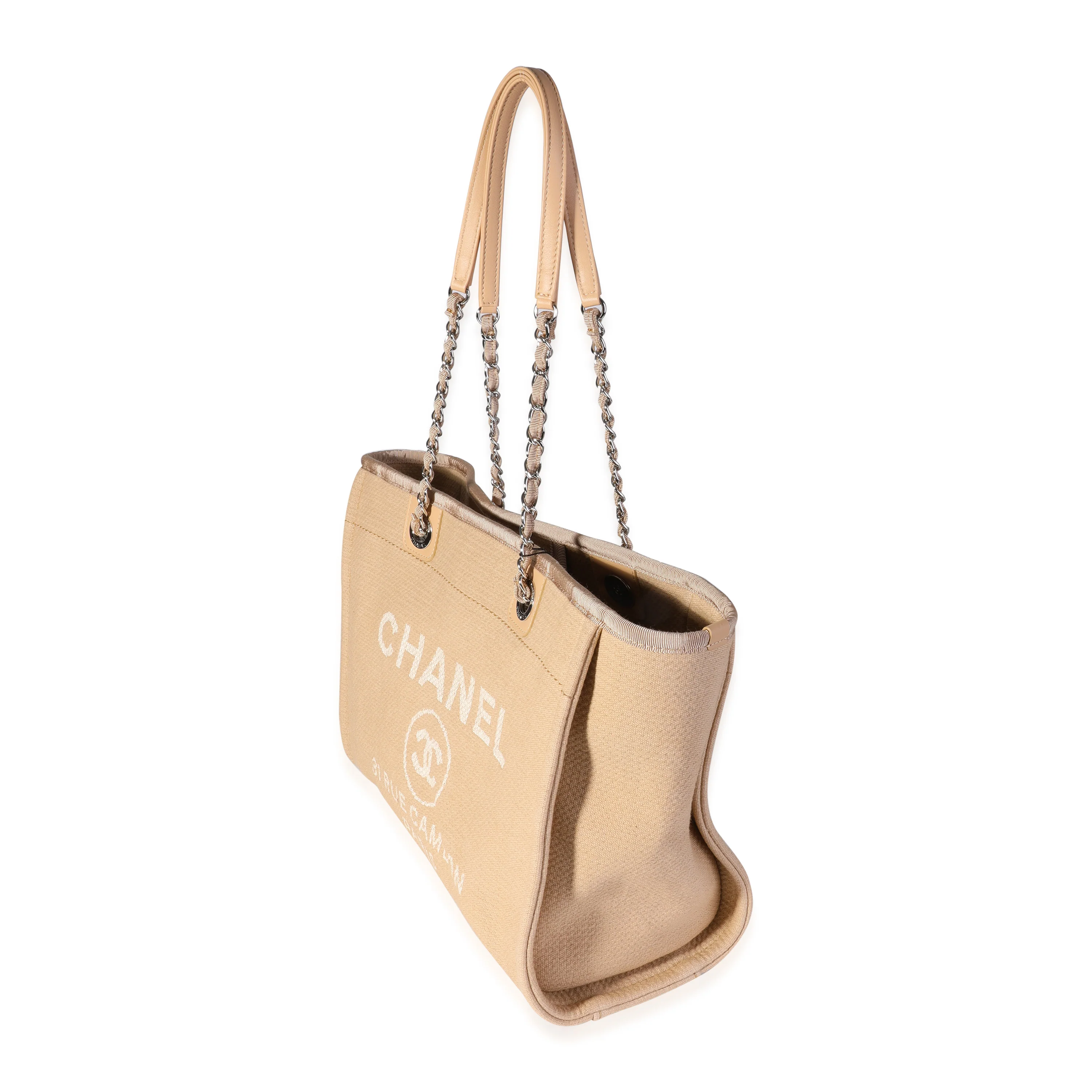 Chanel Beige Canvas Small Deauville Tote - Image 2