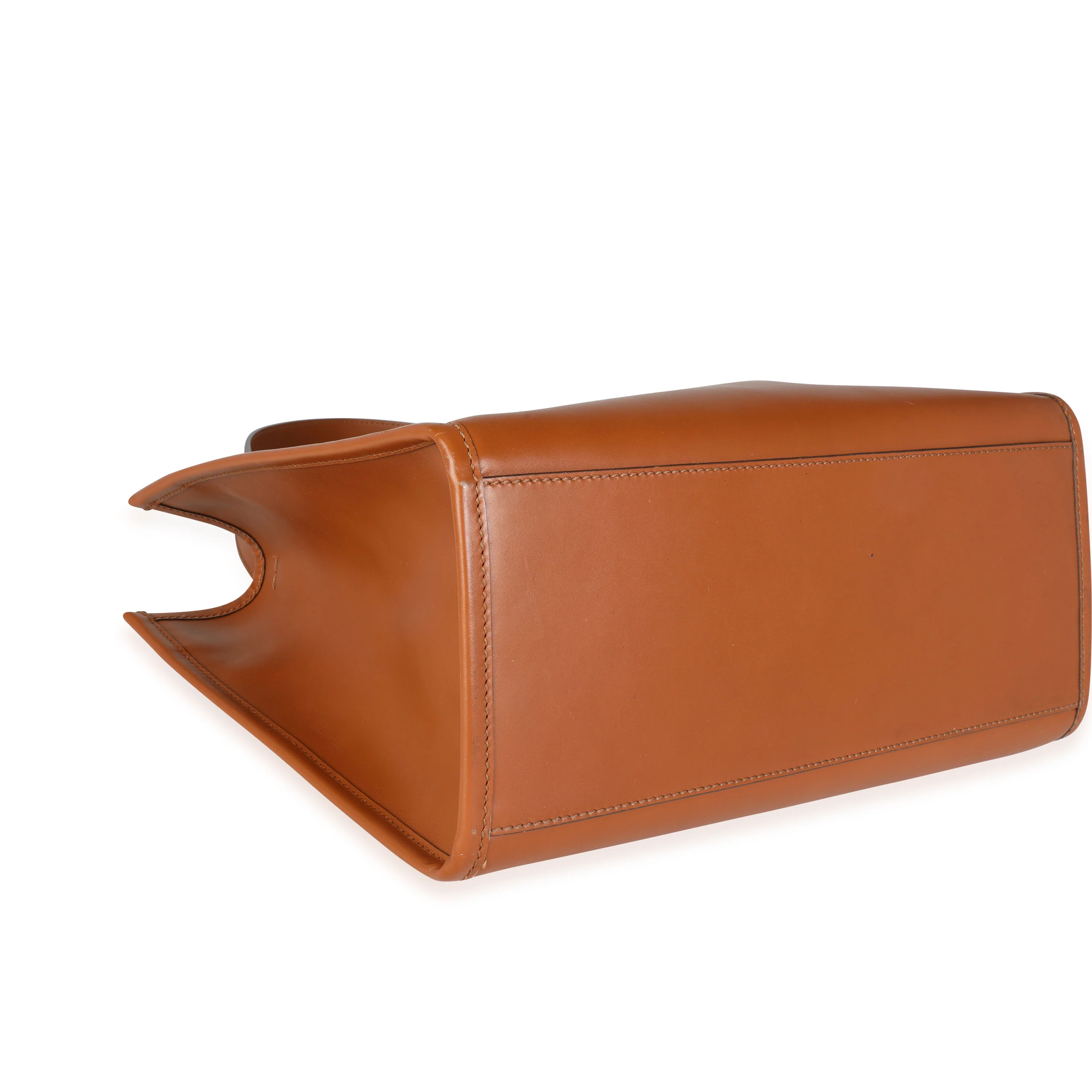 Fendi Brown Debossed Leather & Tortoiseshell Plexiglass Medium Sunshine Shopper - Image 5