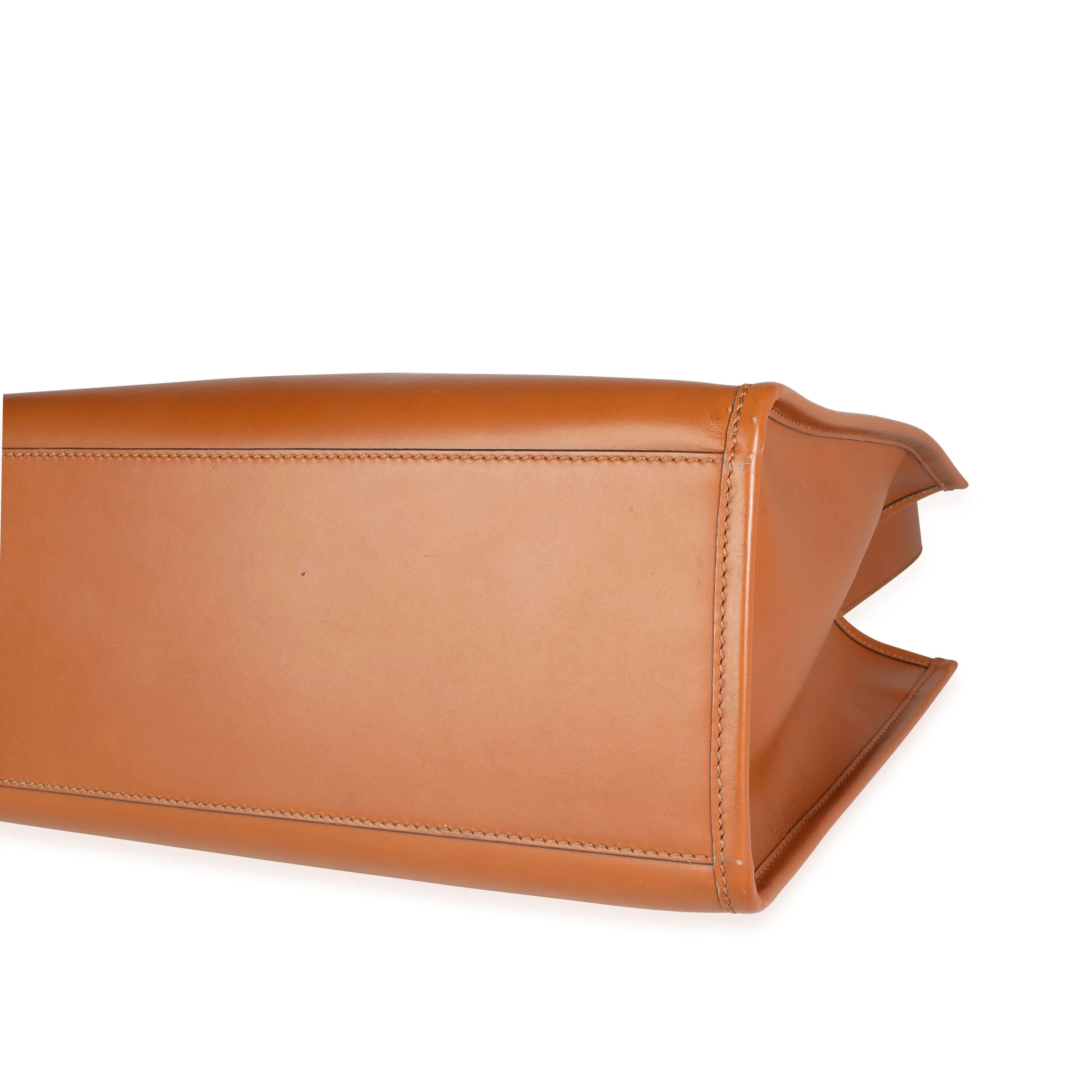 Fendi Brown Debossed Leather & Tortoiseshell Plexiglass Medium Sunshine Shopper - Image 6