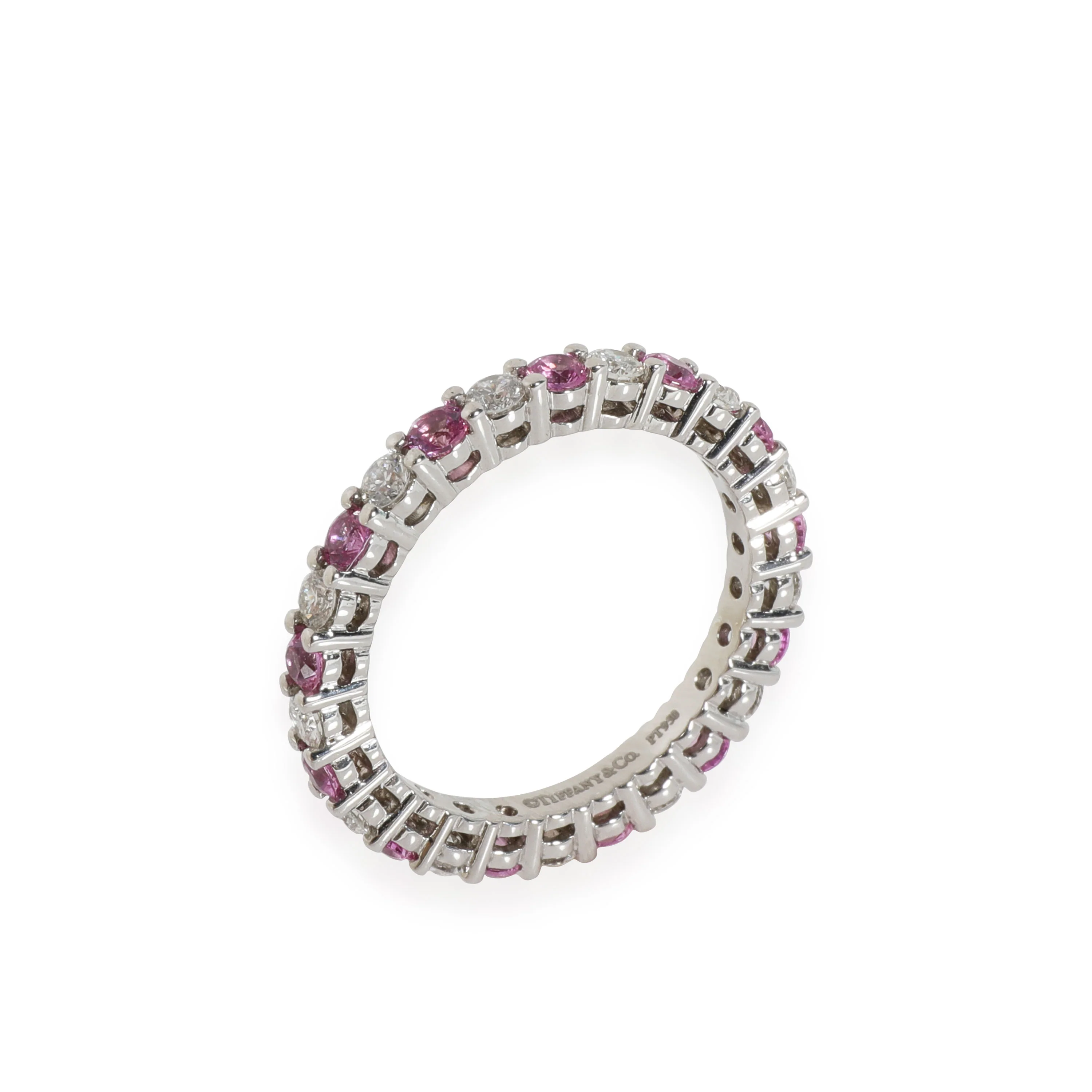 Tiffany & Co. Sapphire Diamond Band in 950 Platinum Pink 0.39 CTW - Image 3