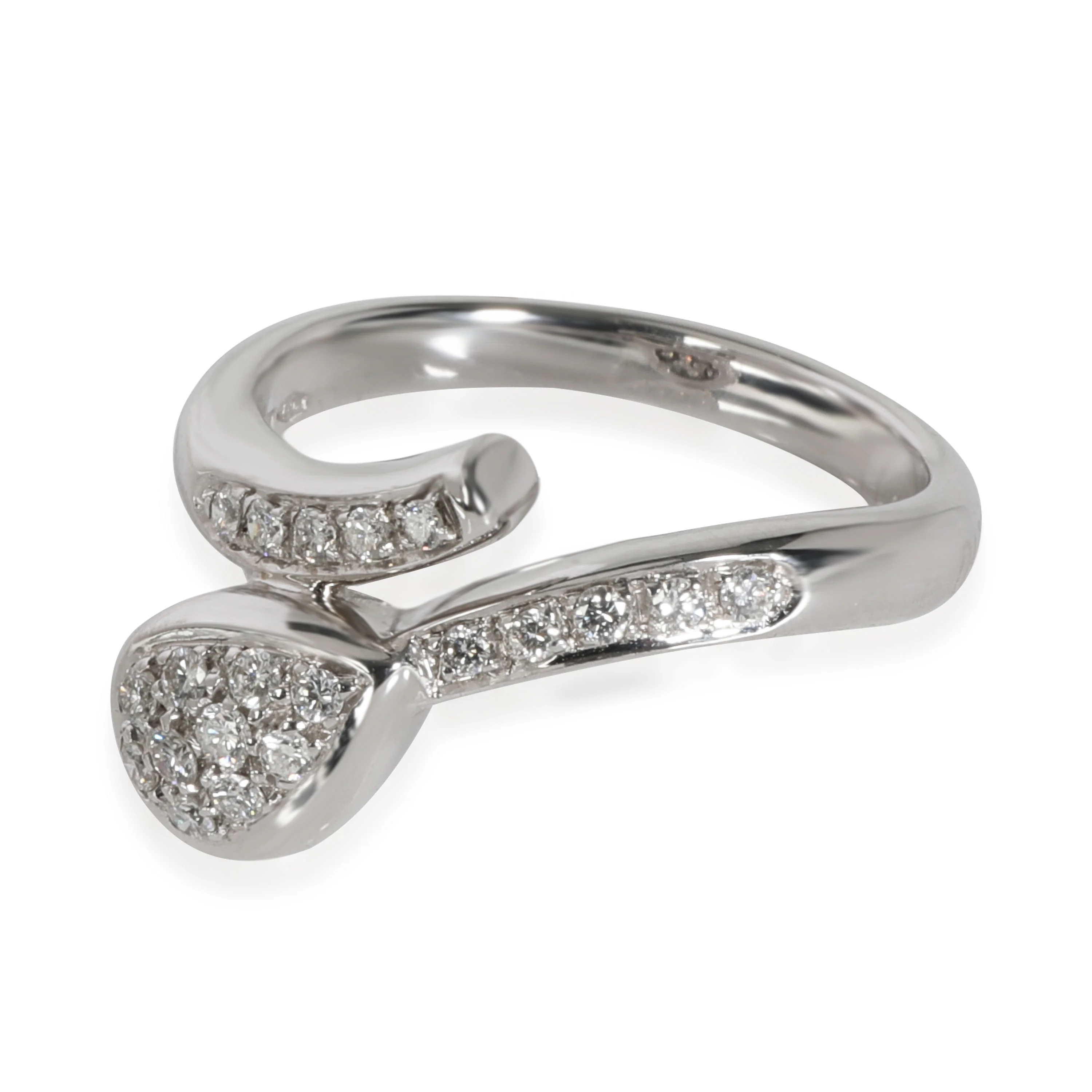Damiani Diamond Bypass Ring in 18k White Gold 0.40 CTW