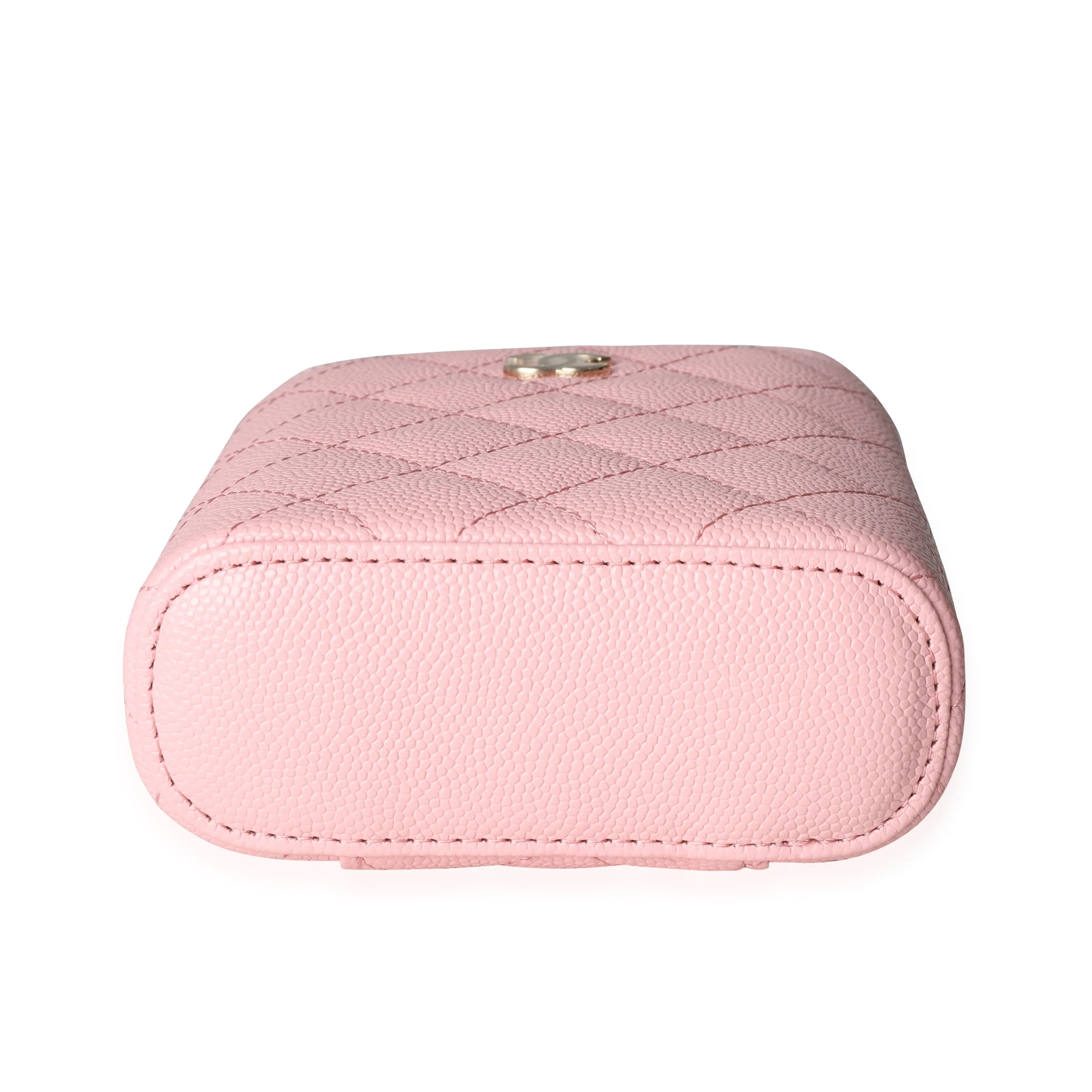 Chanel Pink Quilted Caviar Small Vertical Vanity Case - Image 5