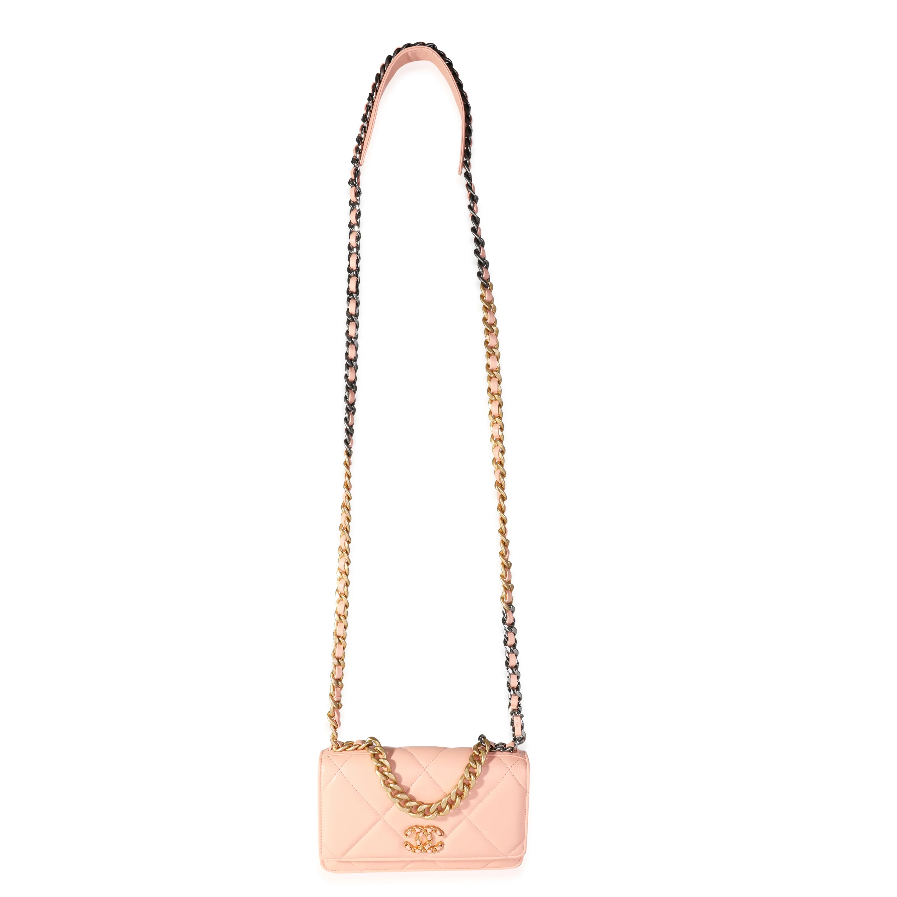 Chanel Orange Claire Quilted Lambskin Chanel 19 WOC - Image 4
