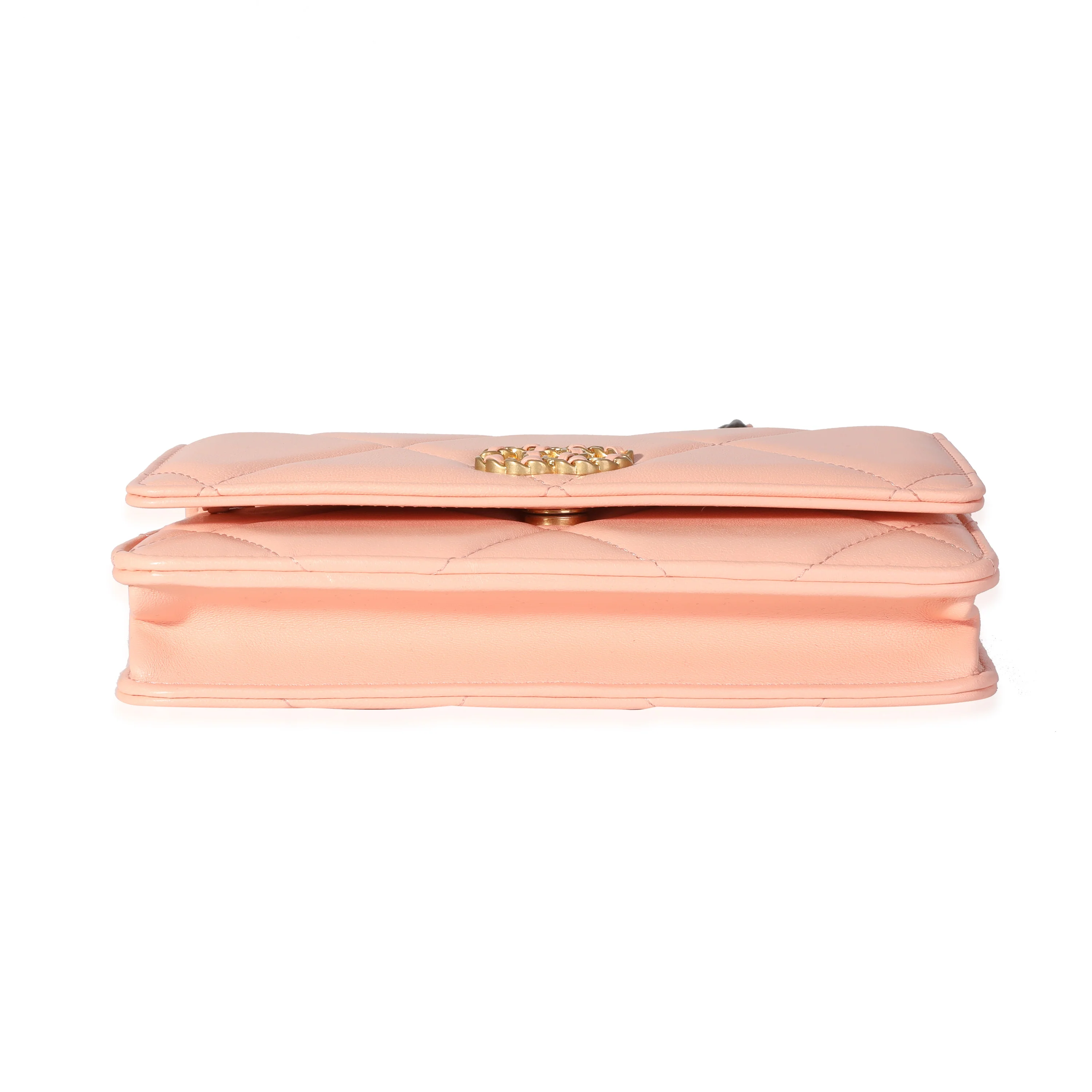 Chanel Orange Claire Quilted Lambskin Chanel 19 WOC - Image 5