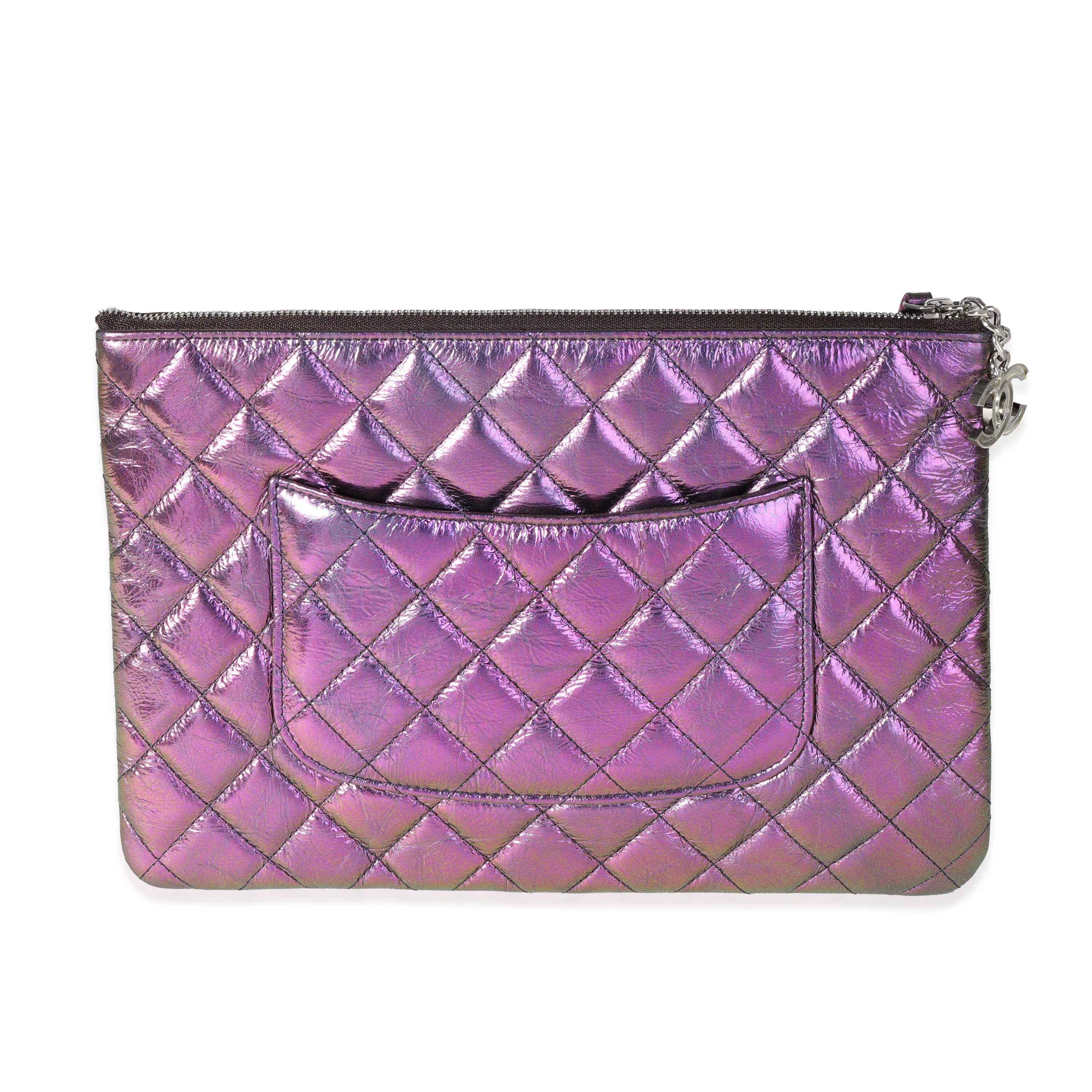 Chanel Iridescent Purple Quilted Calfskin O Case - Image 3