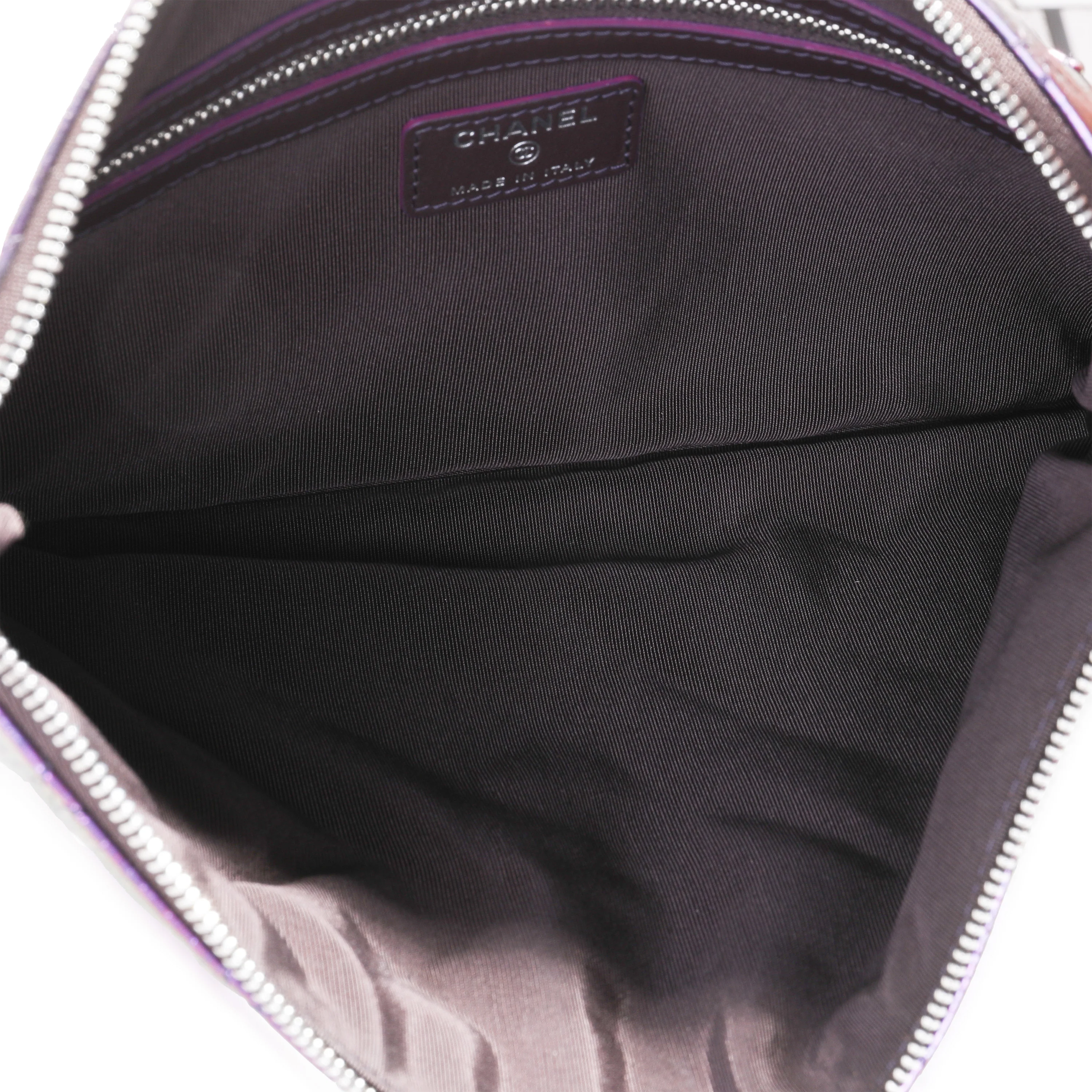 Chanel Iridescent Purple Quilted Calfskin O Case - Image 4