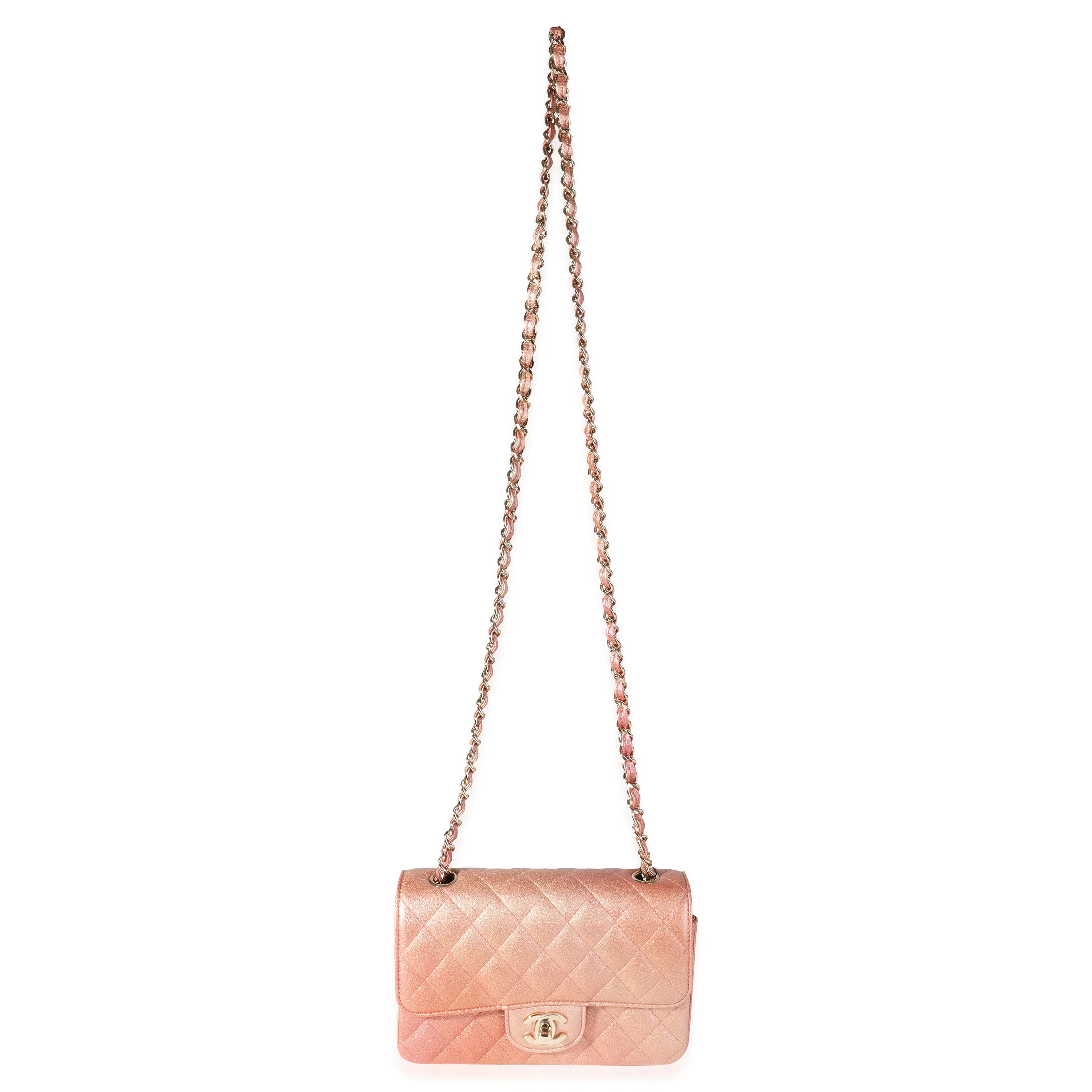 Chanel Metallic Rose Gold Ombré Classic Rectangular Mini Flap Bag - Image 4