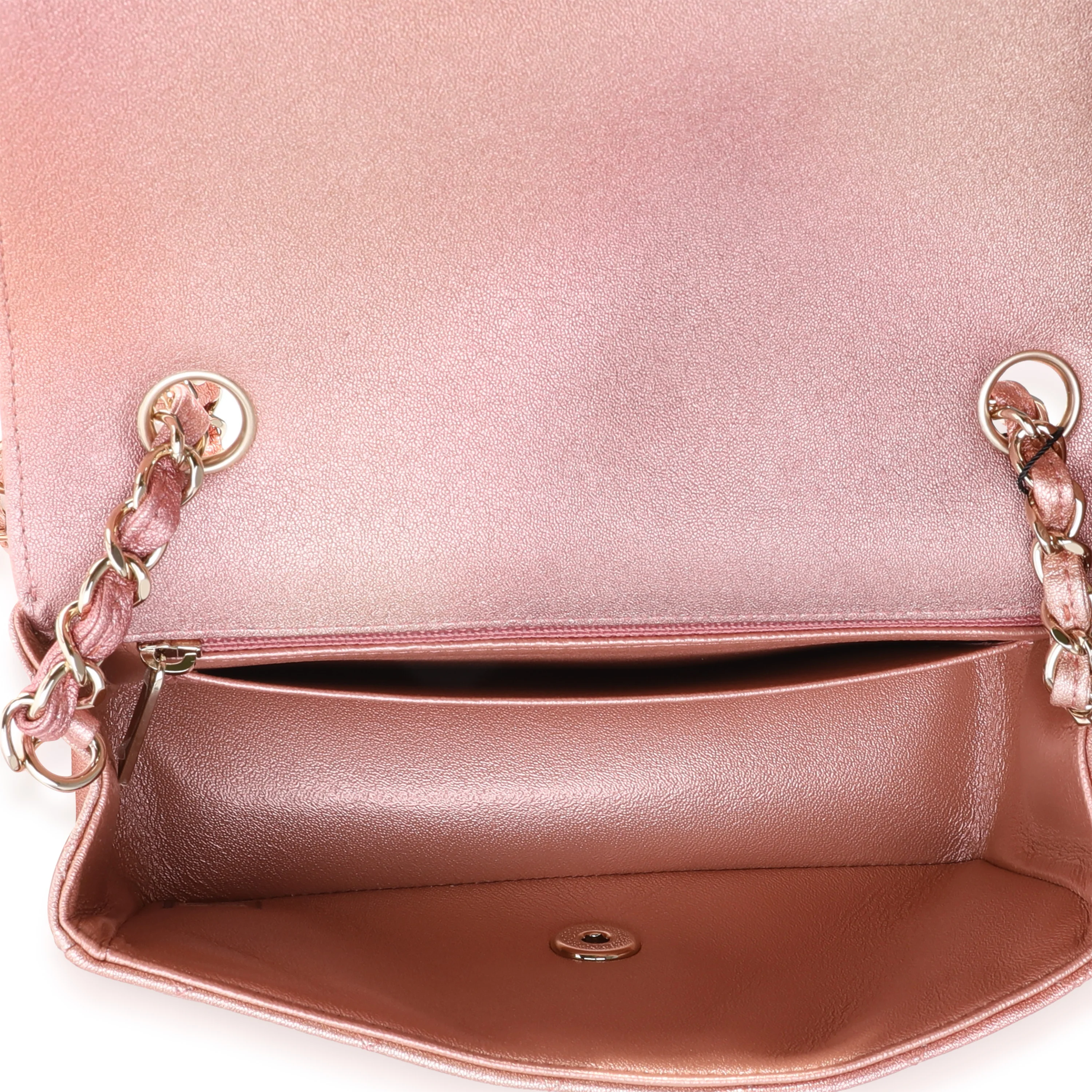 Chanel Metallic Rose Gold Ombré Classic Rectangular Mini Flap Bag - Image 8