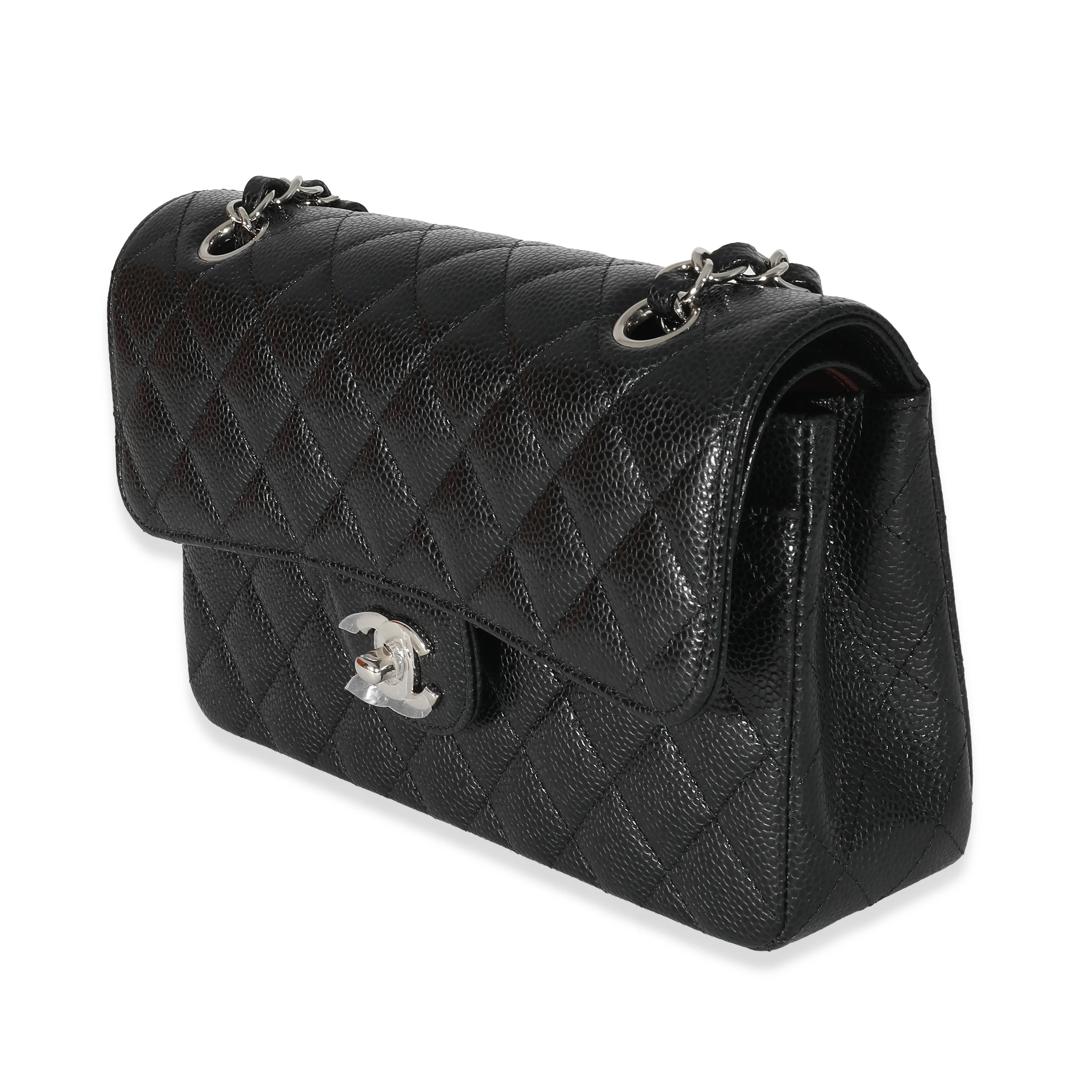 Black Quilted Caviar Small Classic Double Flap Bag - Image 2