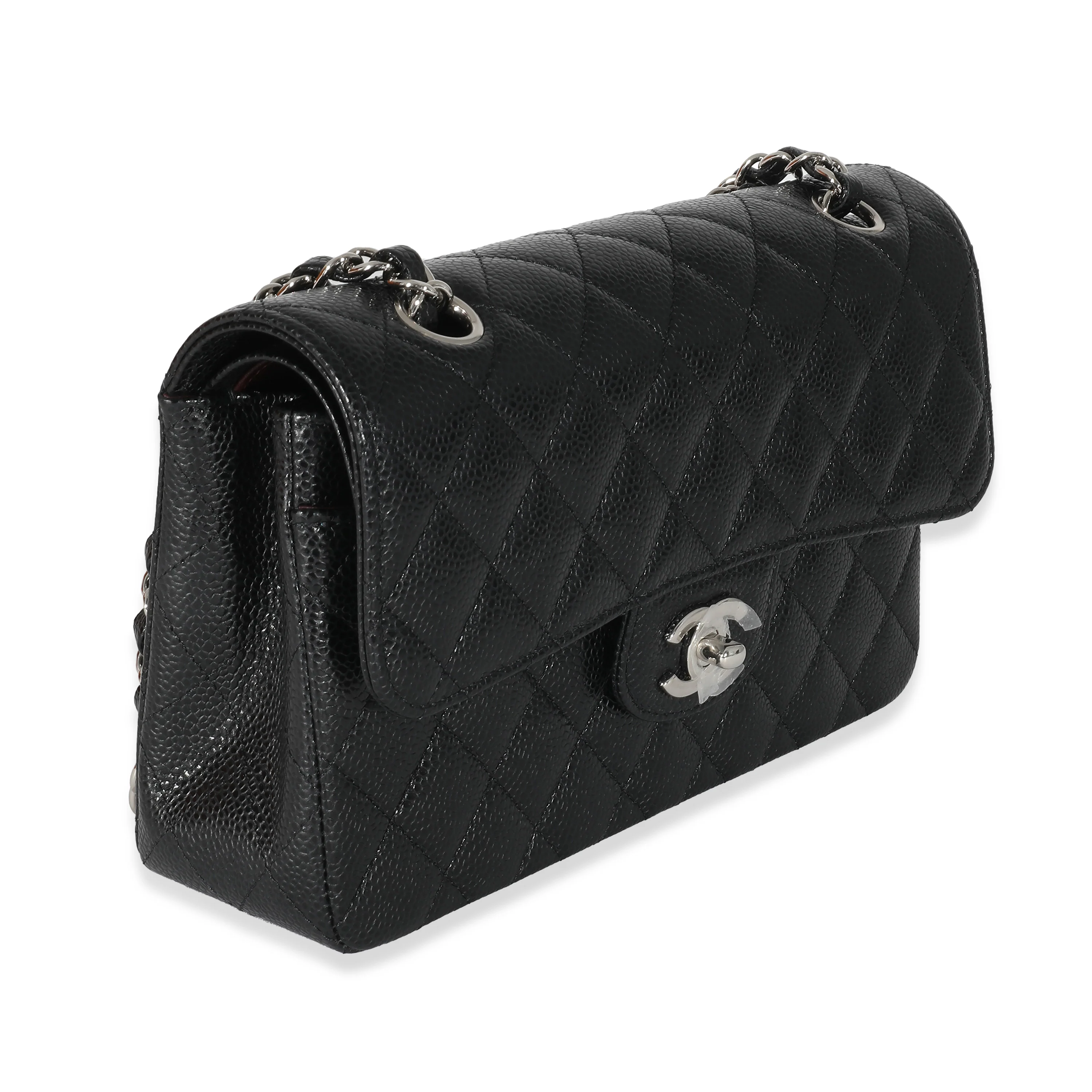 Black Quilted Caviar Small Classic Double Flap Bag - Image 3