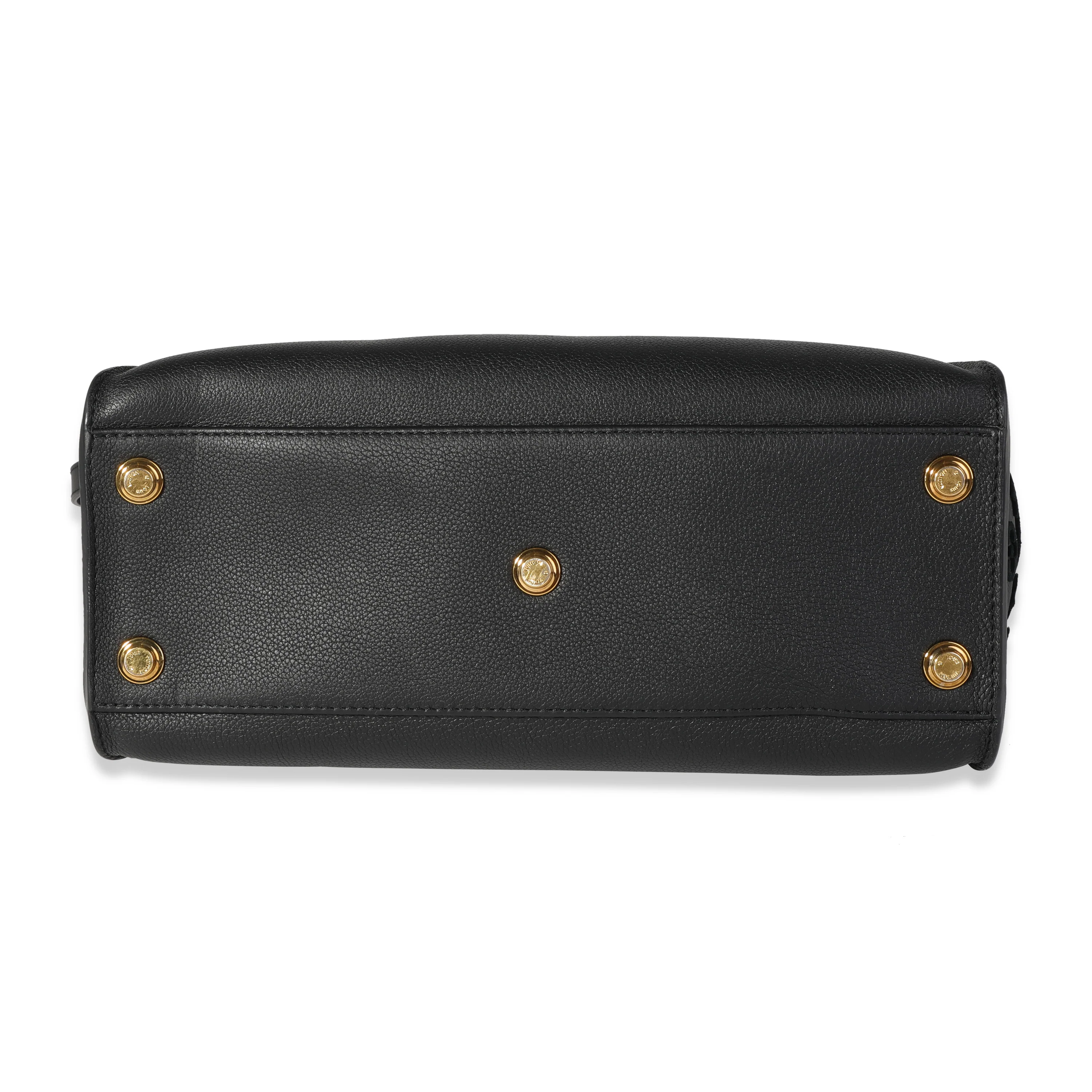 Black Grained Calfskin & Tufted Monogram On My Side MM - Image 5