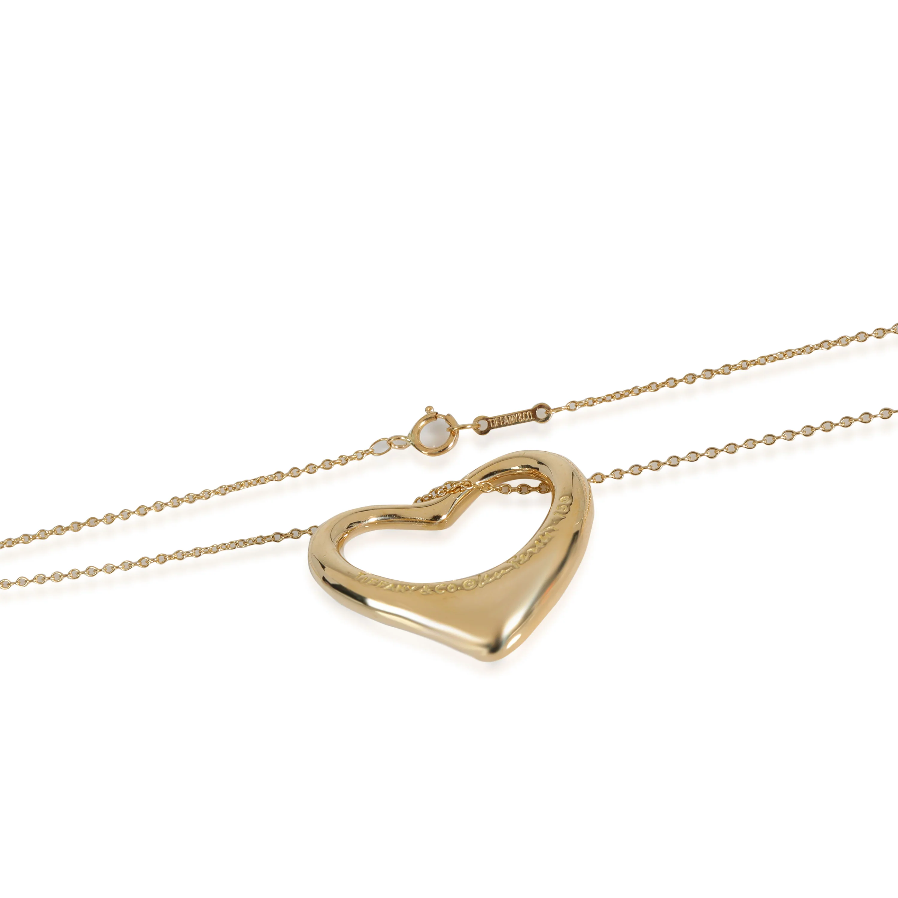Elsa Peretti Diamond Open Heart Pendant in 18k Yellow Gold 1 CTW - Image 3