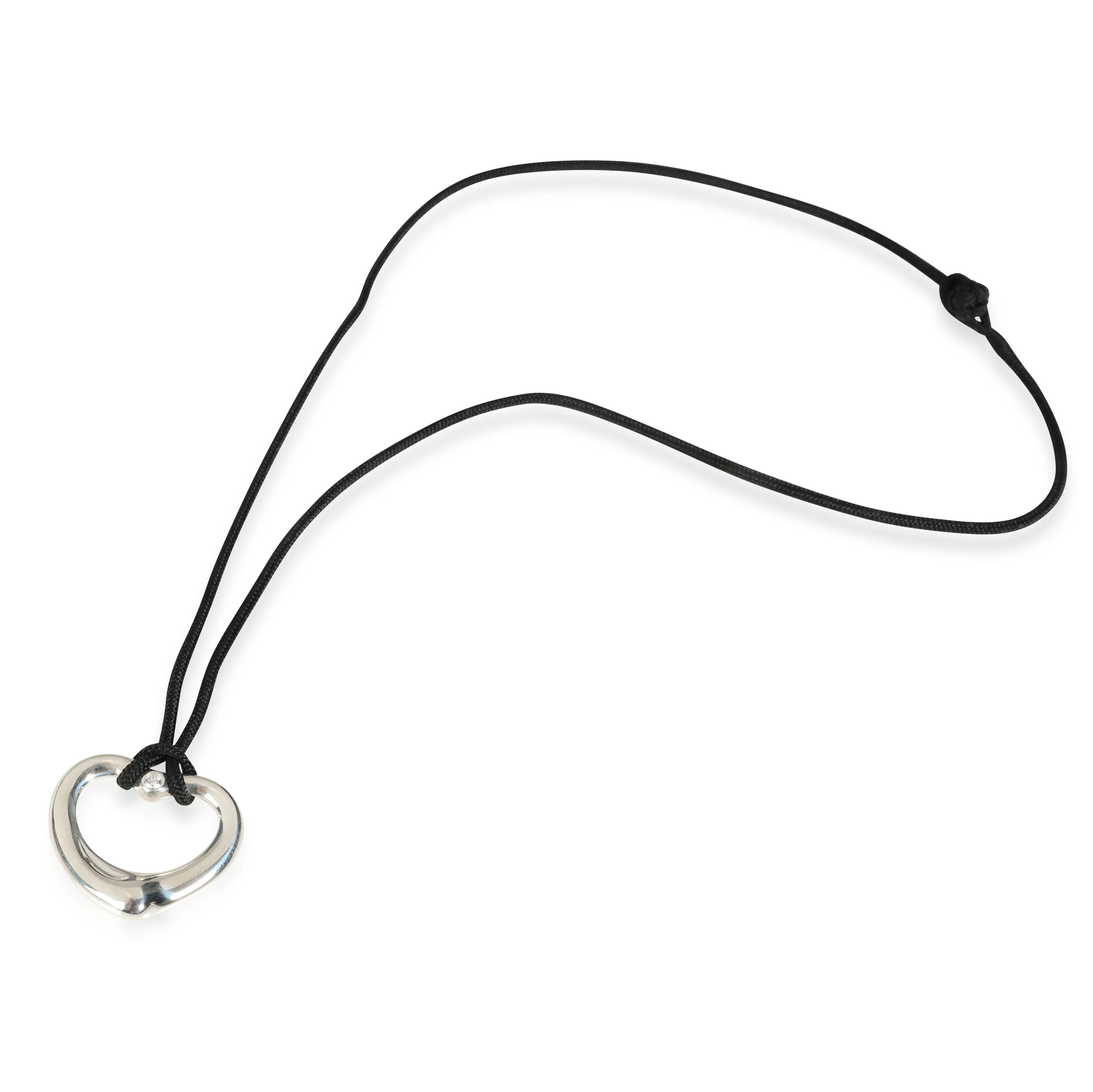 Elsa Peretti Open Heart Pendant in Sterling Silver 0.02 CTW - Image 2