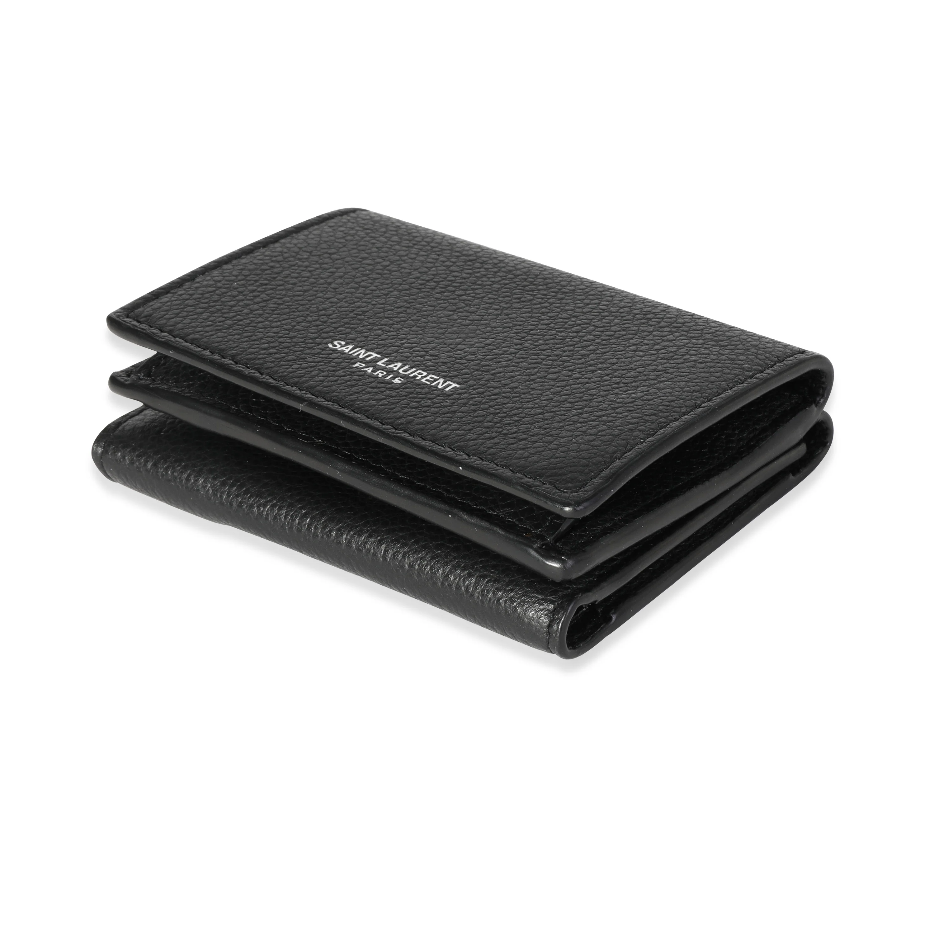 Saint Laurent Black Leather Tiny Wallet - Image 6