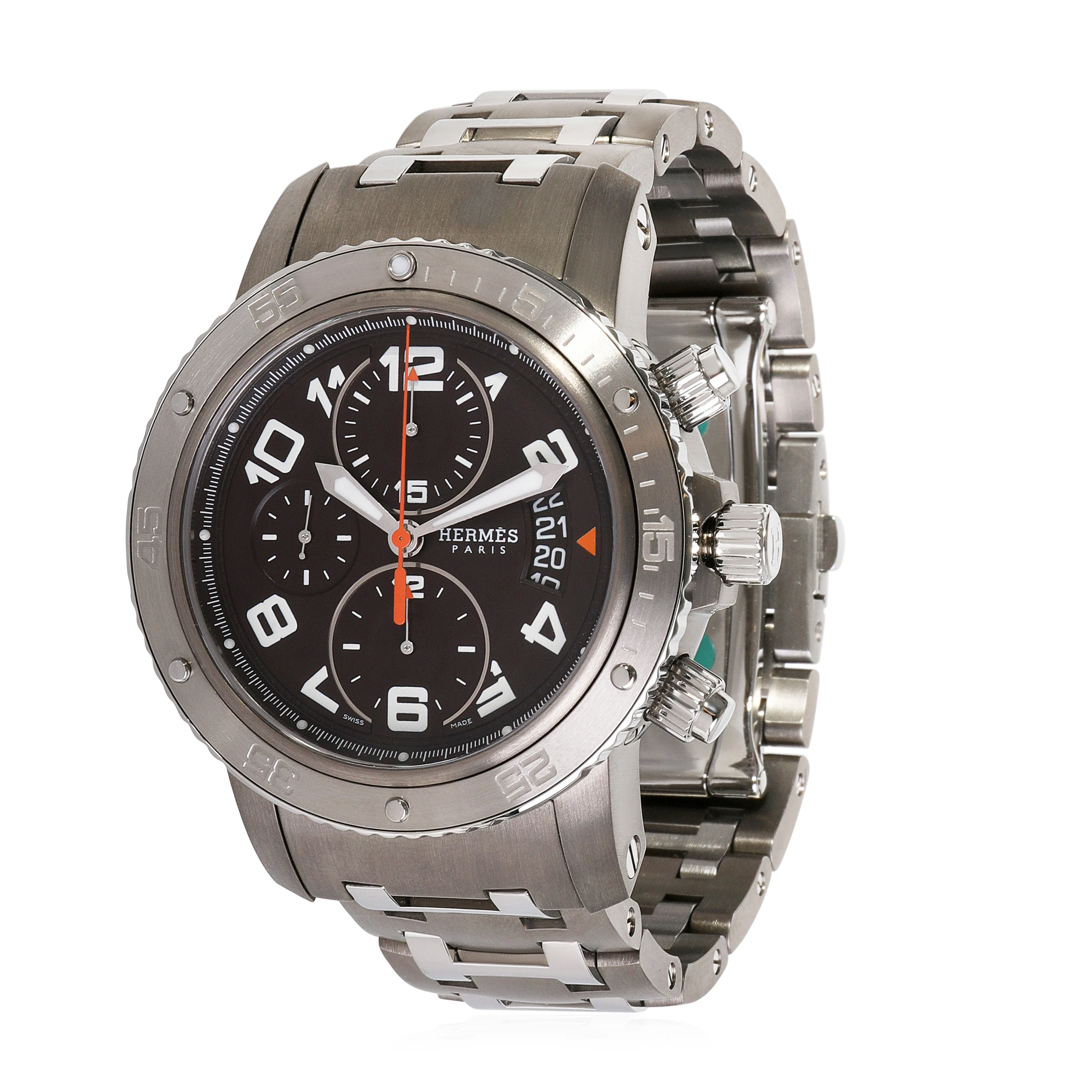 Hermès Clipper Chrono CP2.941.230.4963 Mens Watch in  SS/Titanium