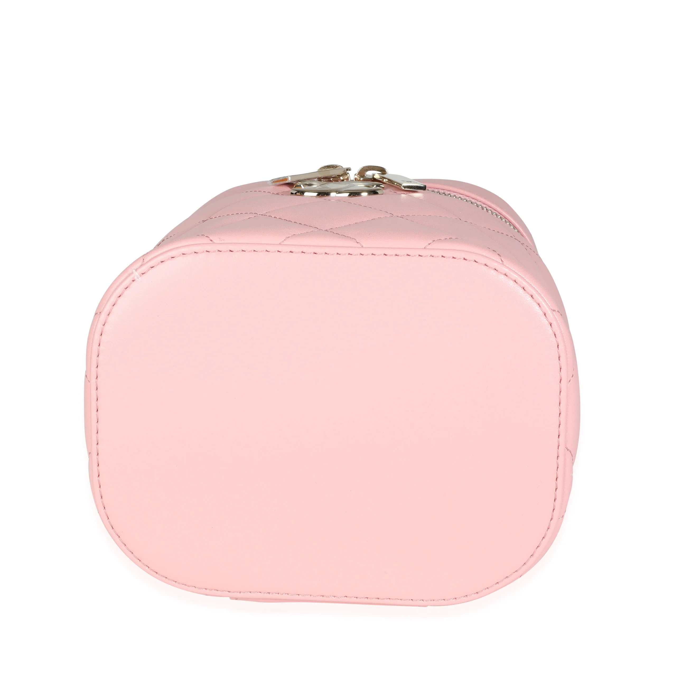 Light Pink Quilted Lambskin Small Trendy CC Vanity Case - Image 5