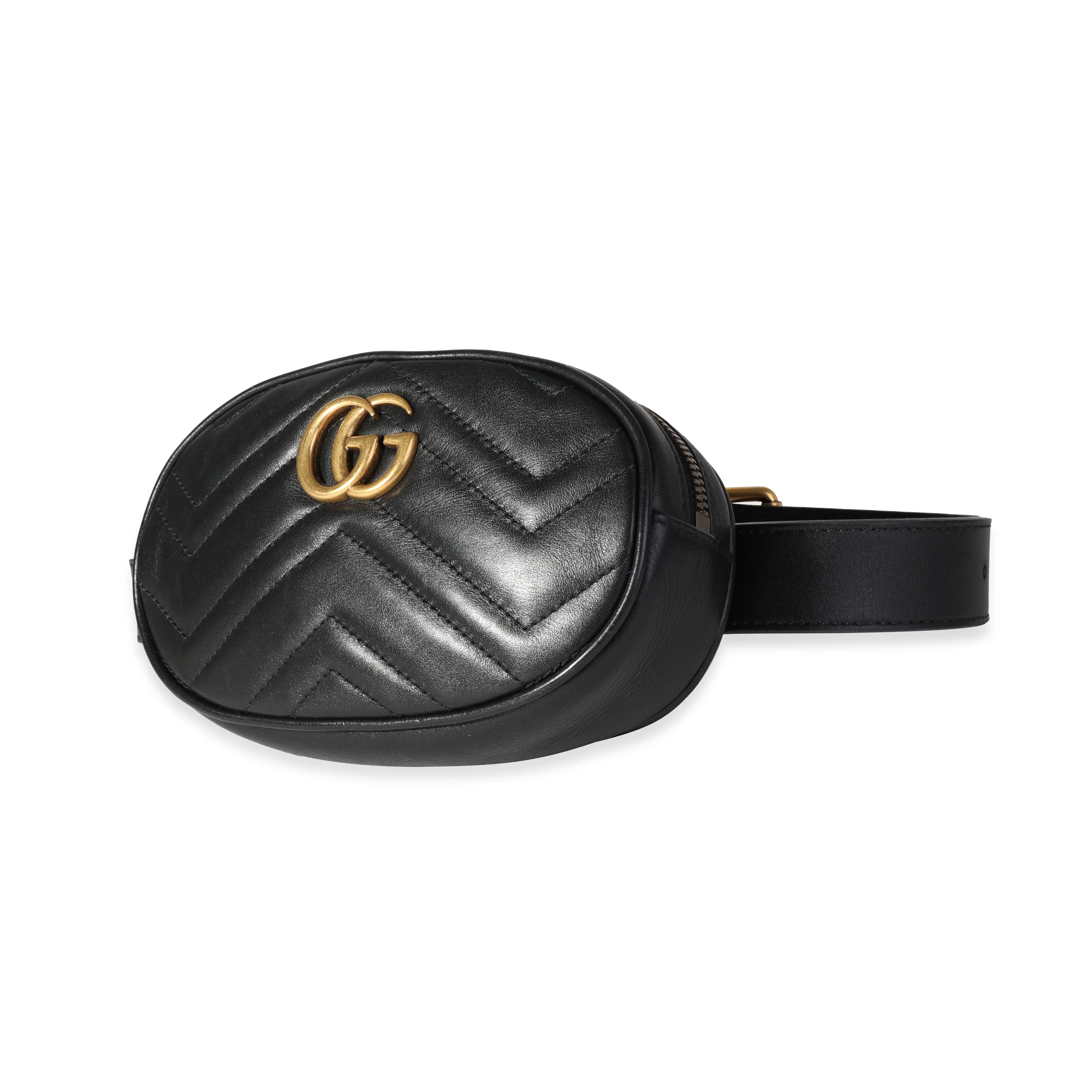Black Matelassé Calfskin Marmont Belt Bag 75/30 - Image 2