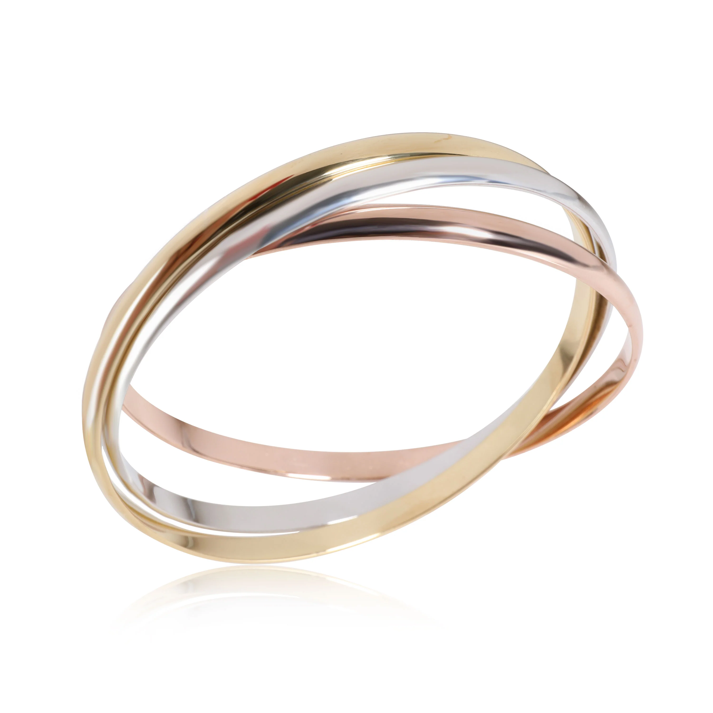 Cartier Trinity Bracelet in 18k 3 Tone Gold 4.5 mm Wide - Image 2