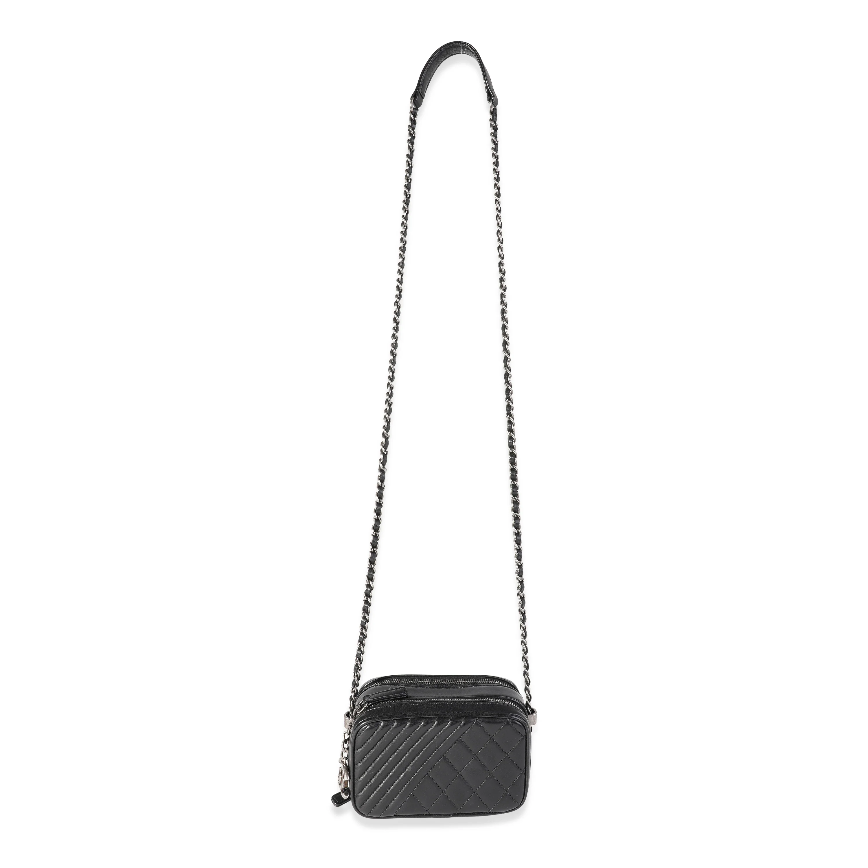 Chanel Black Quilted Lambskin Coco Boy Camera Case - Image 8