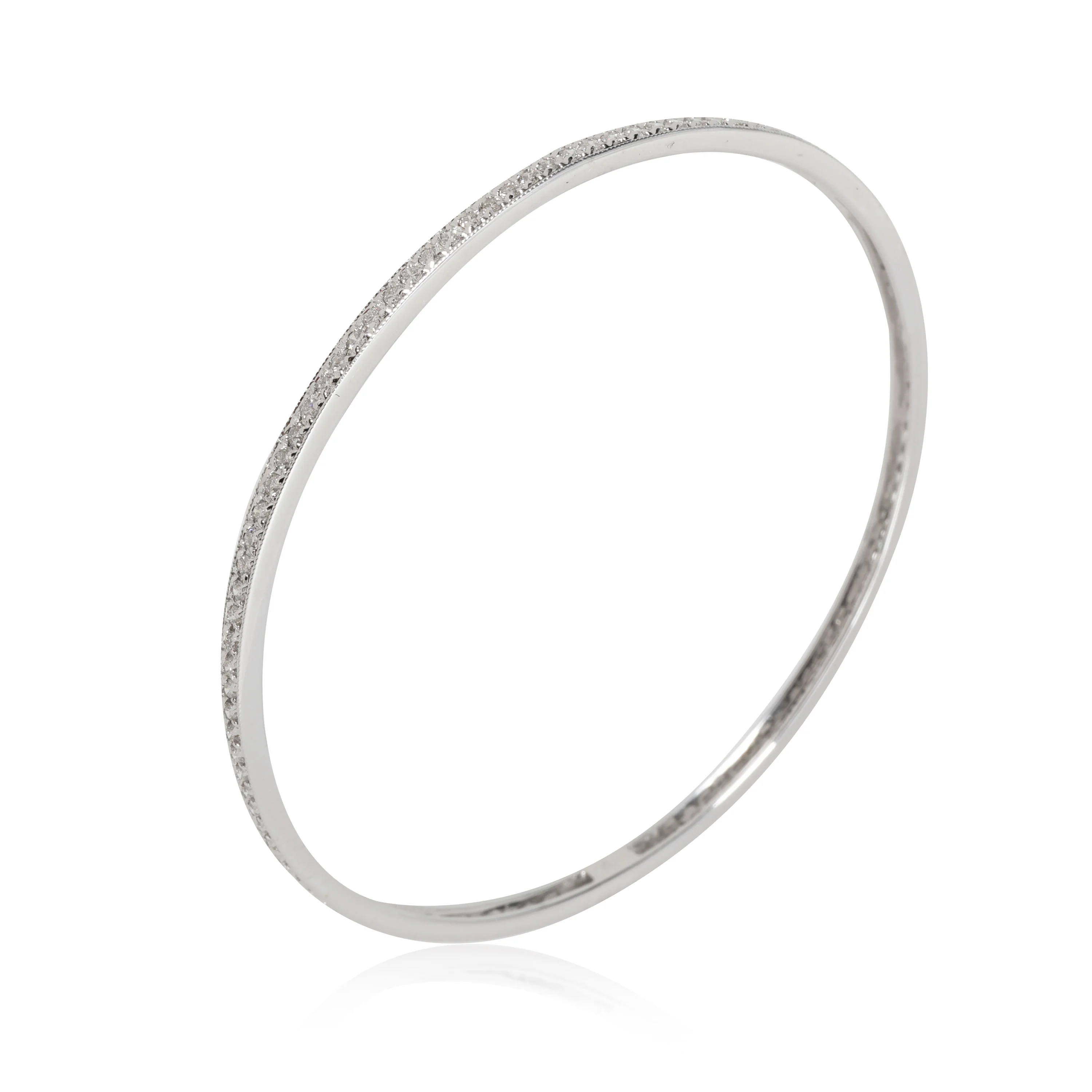 Diamond Slip On Bangle in 18k White Gold 1.75 CTW - Image 2