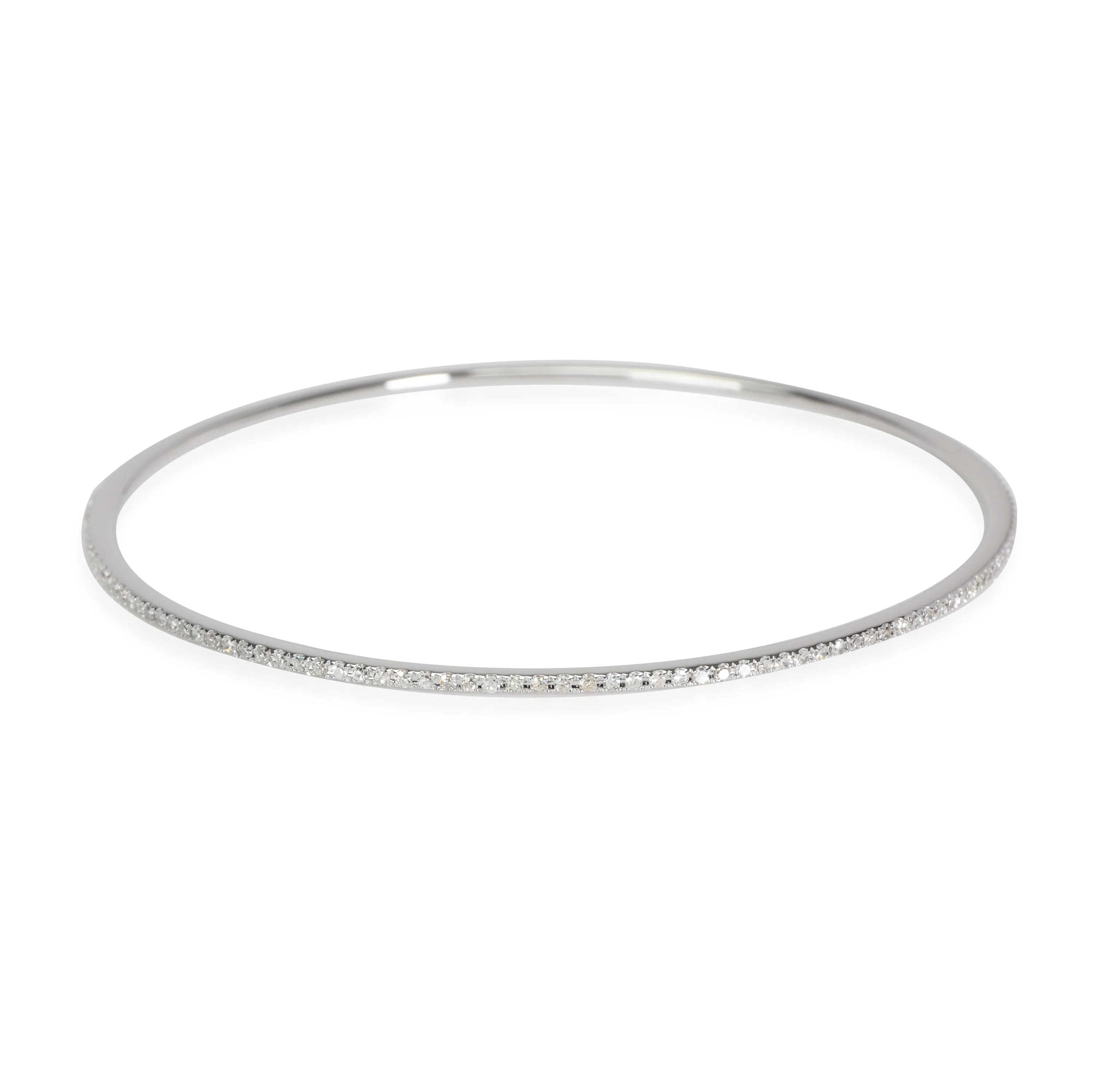 Diamond Thin Micro-Pave Bangle in 18k White Gold 0.75 CTW