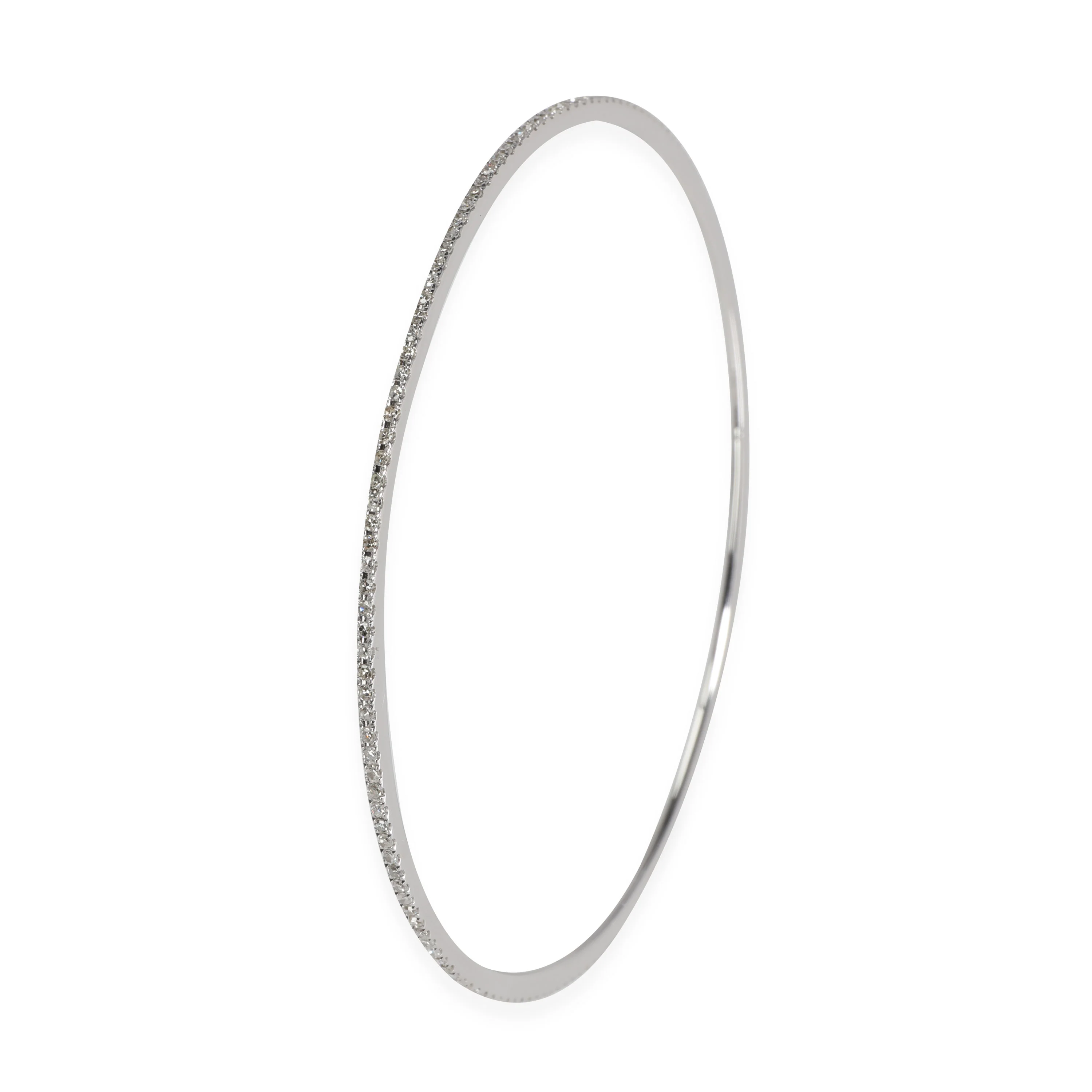 Diamond Thin Micro-Pave Bangle in 18k White Gold 0.75 CTW - Image 2