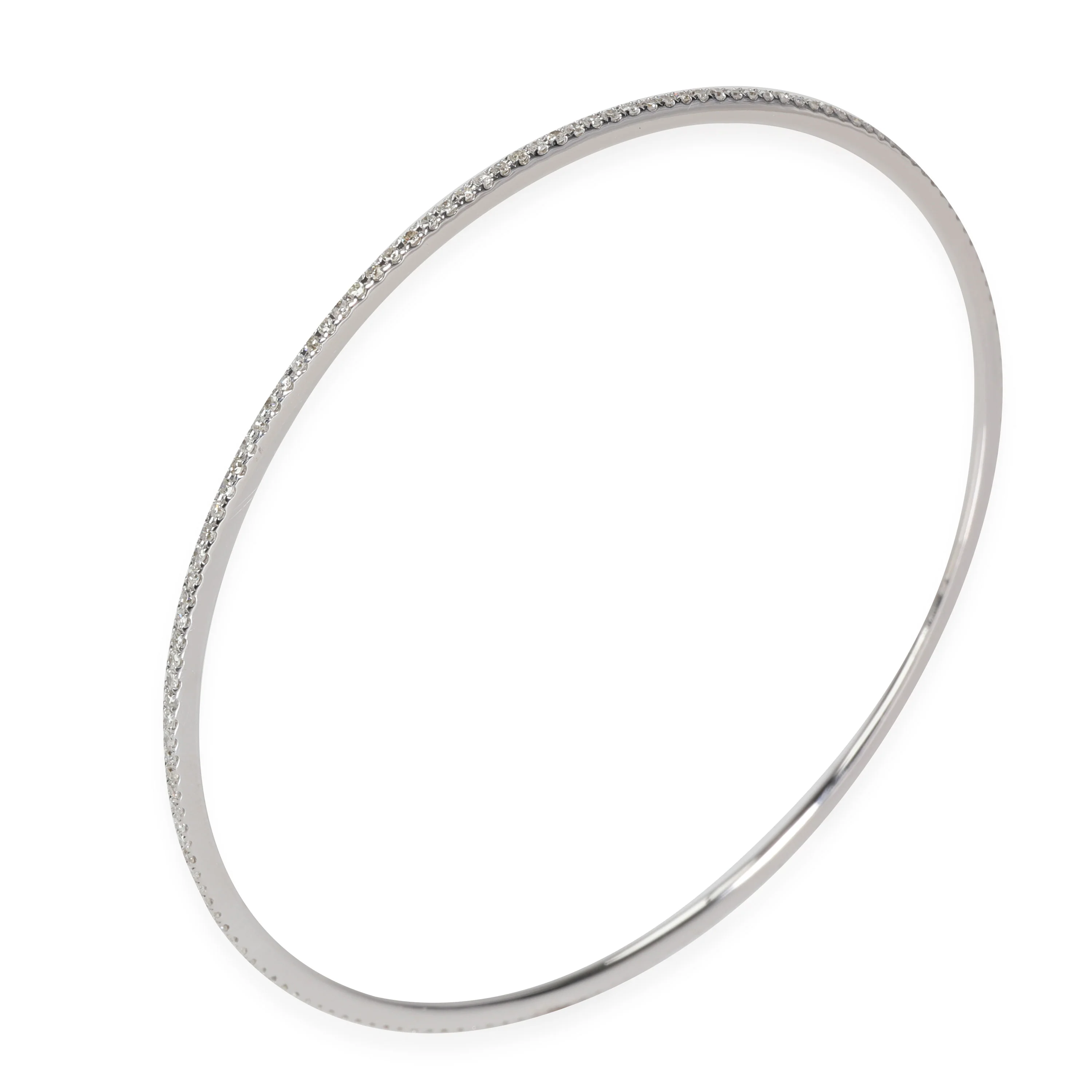 Diamond Thin Micro-Pave Bangle in 18k White Gold 0.75 CTW - Image 3