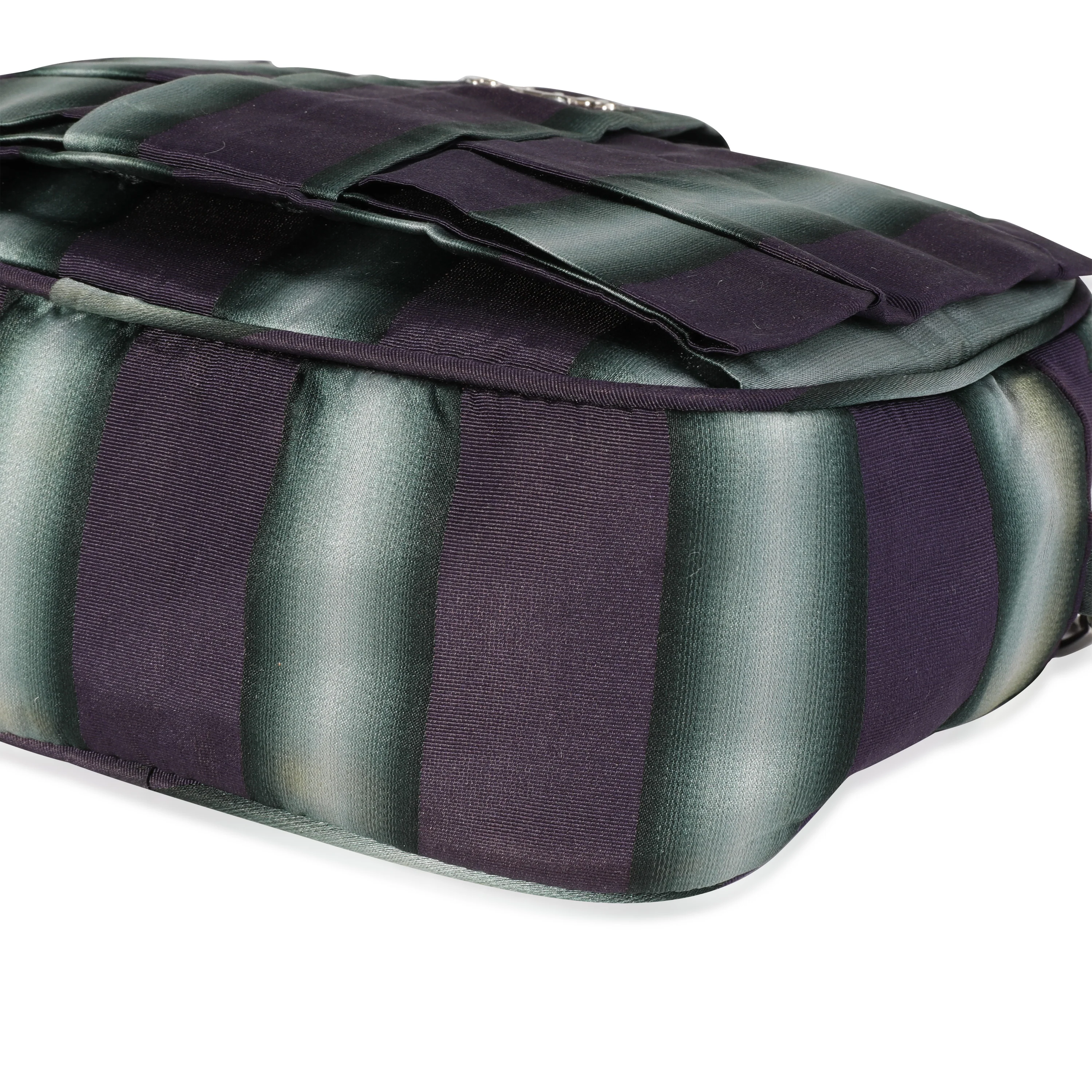 Purple and Grey Striped Nylon Camera Bag - Image 5