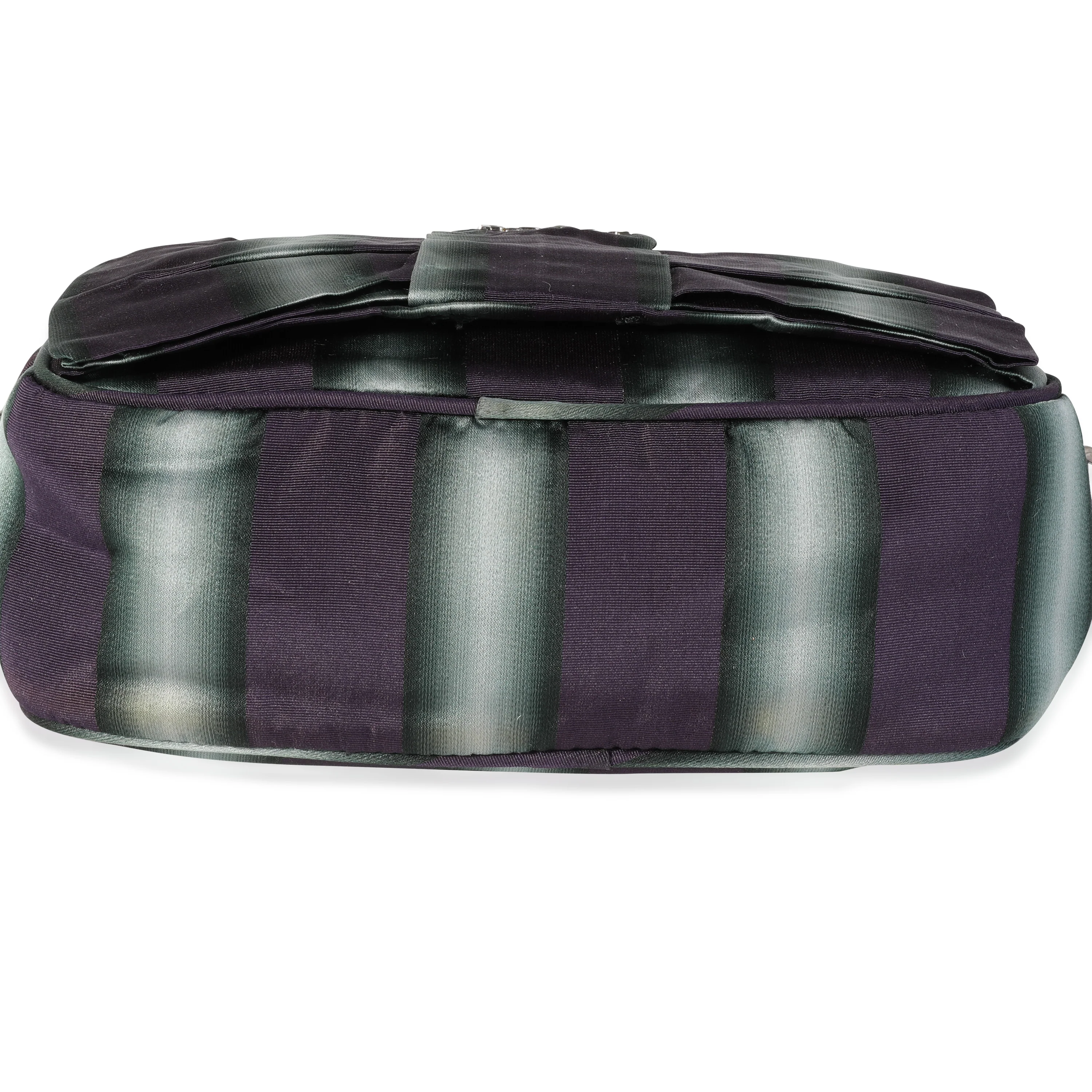 Purple and Grey Striped Nylon Camera Bag - Image 6