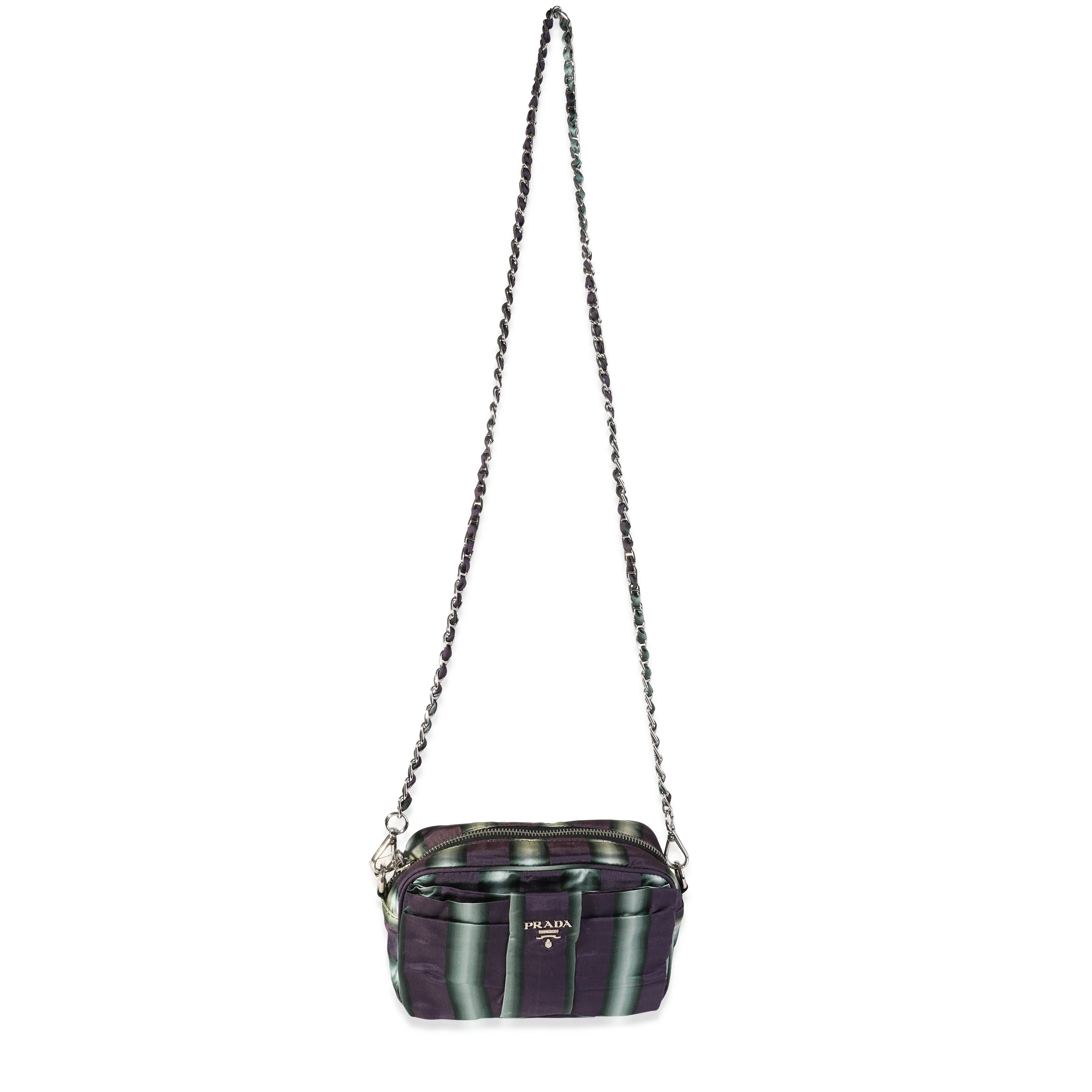 Purple and Grey Striped Nylon Camera Bag - Image 7