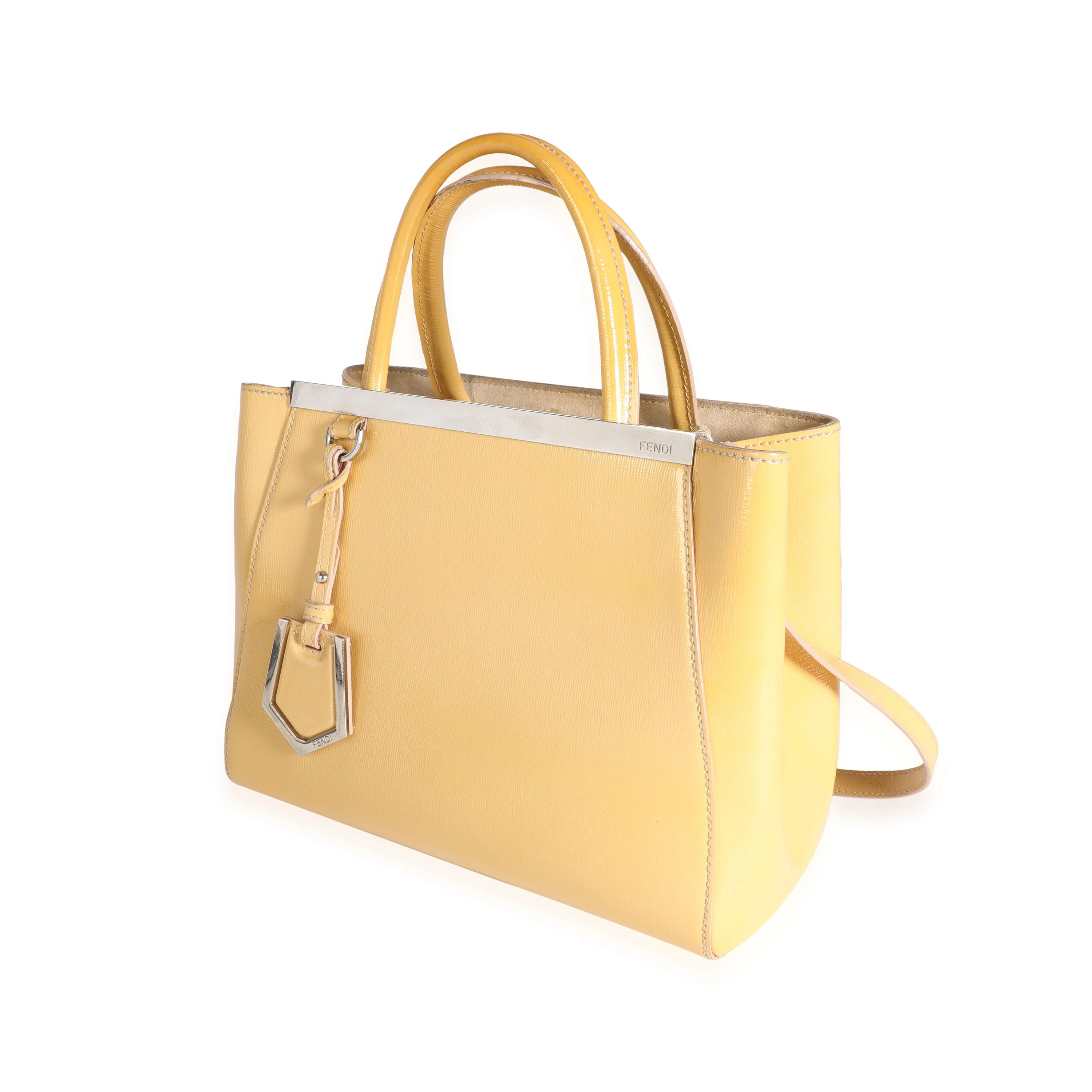 Fendi Yellow Patent Leather Petite 2jours Tote - Image 2