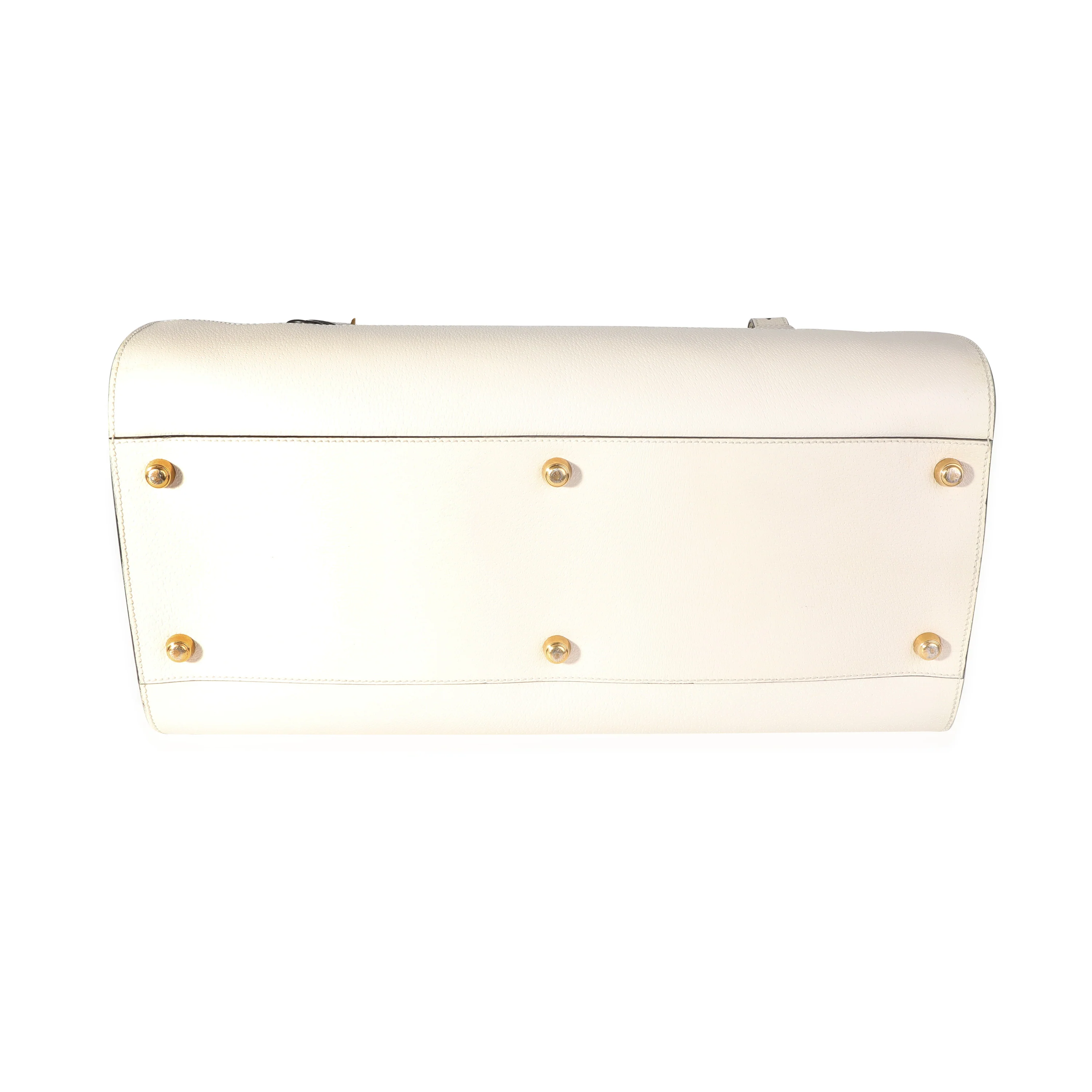 Gucci Ivory Leather & Web Floral Tapestry Duffle Bag - Image 4