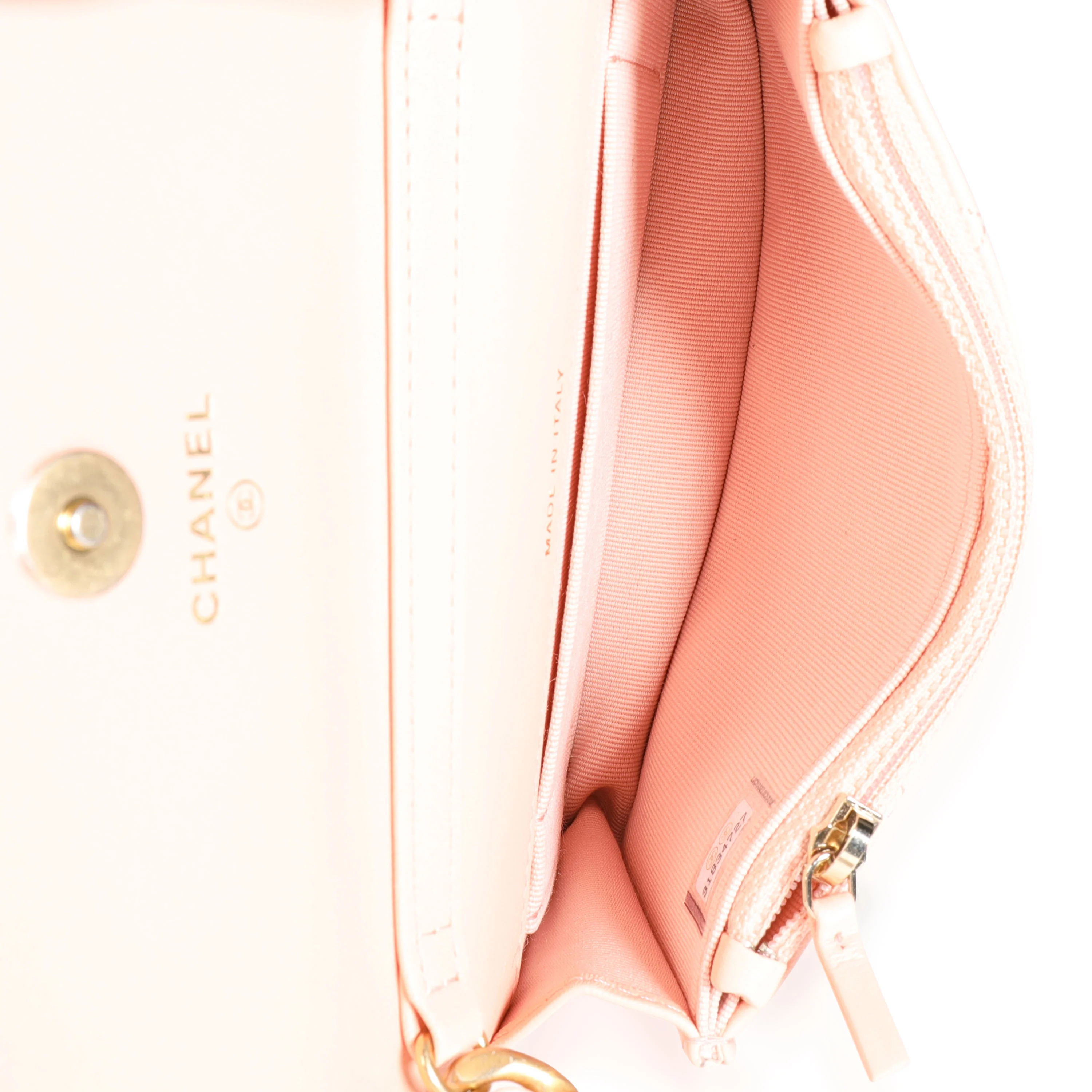 Light Orange Quilted Lambskin 19 Mini Flap Bag - Image 8