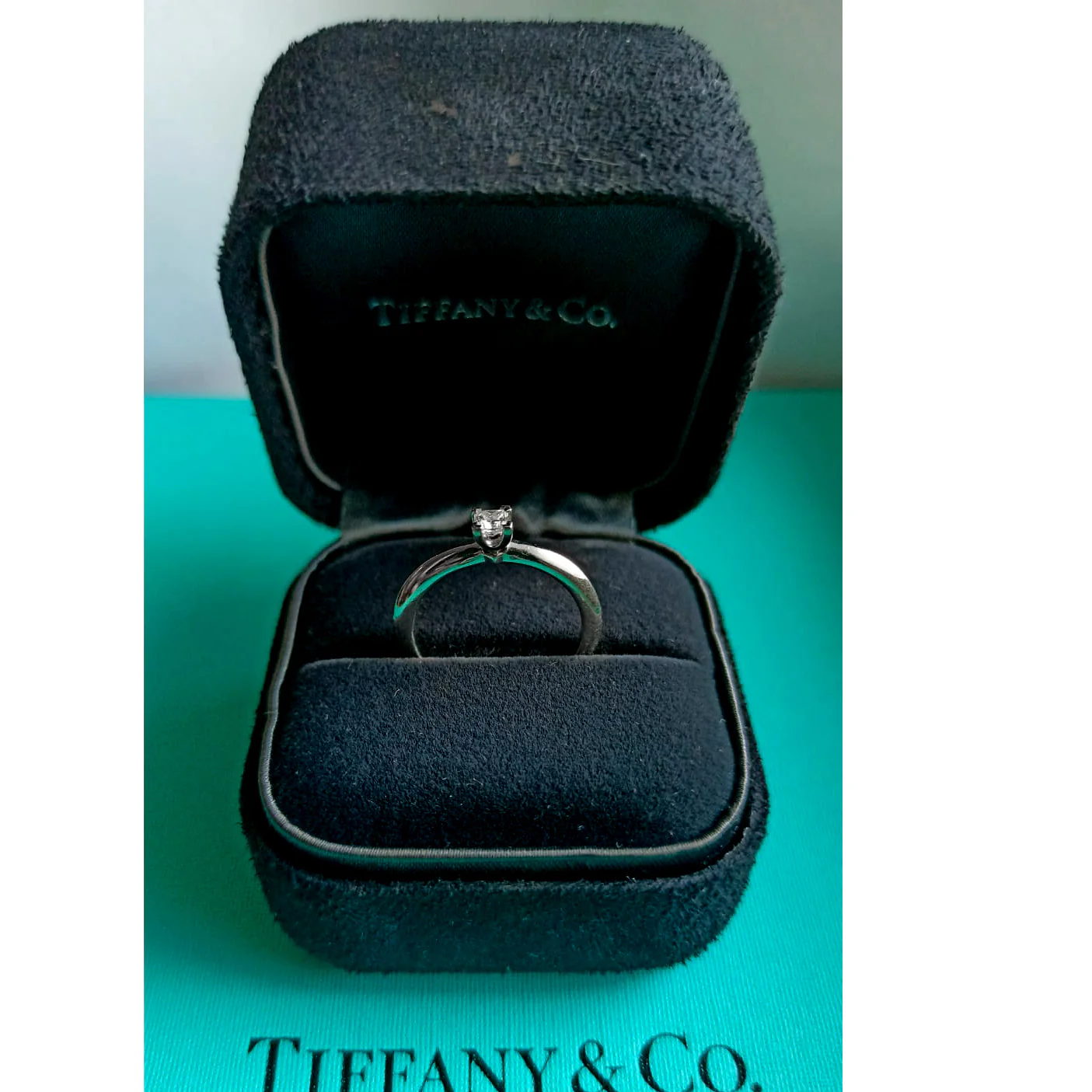 Tiffany & Co. Diamond Princess Cut Engagement Ring in Platinum D VS1 0.18 CTW - Image 5