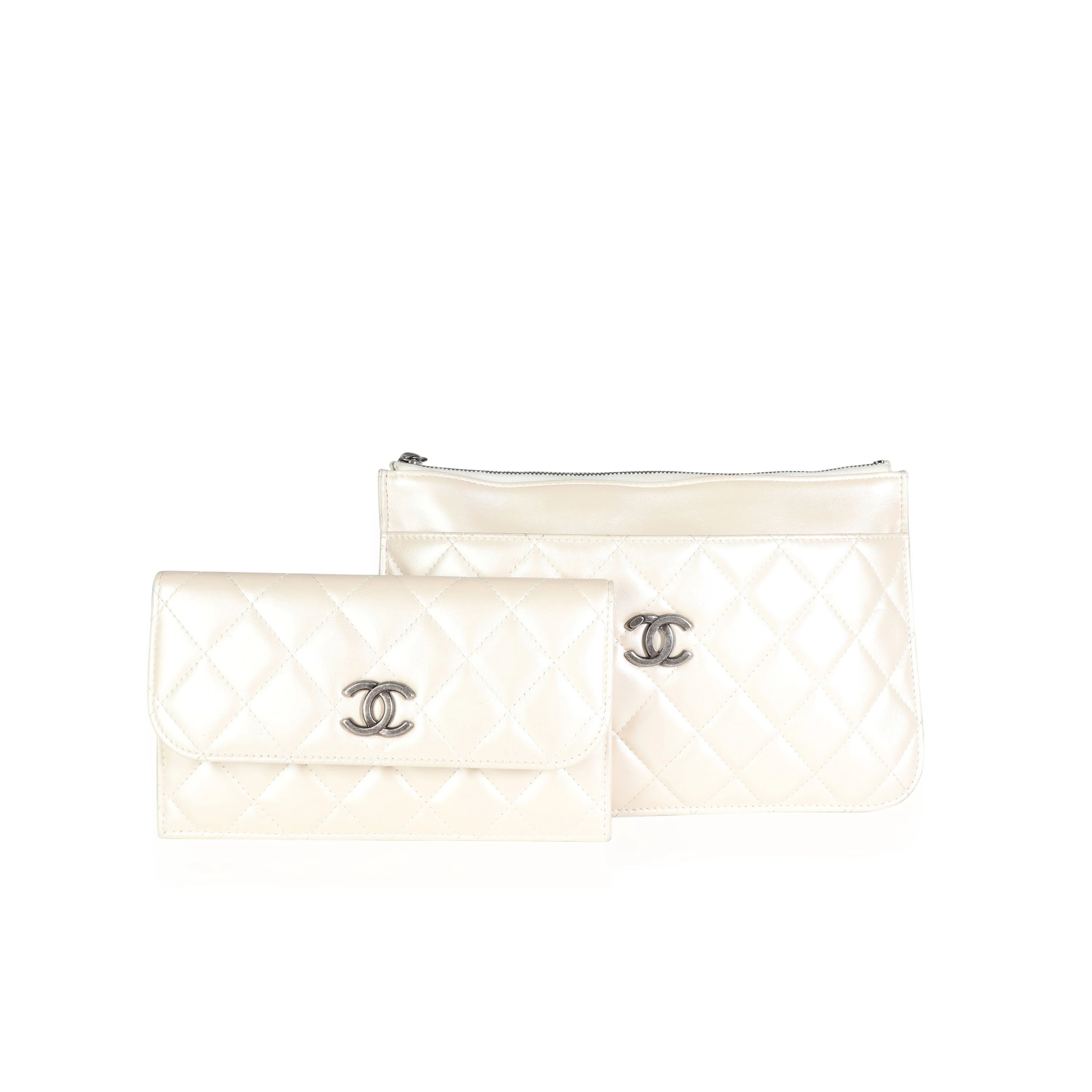 Chanel Ivory Quilted Lambskin Bag In A Bag - Image 6