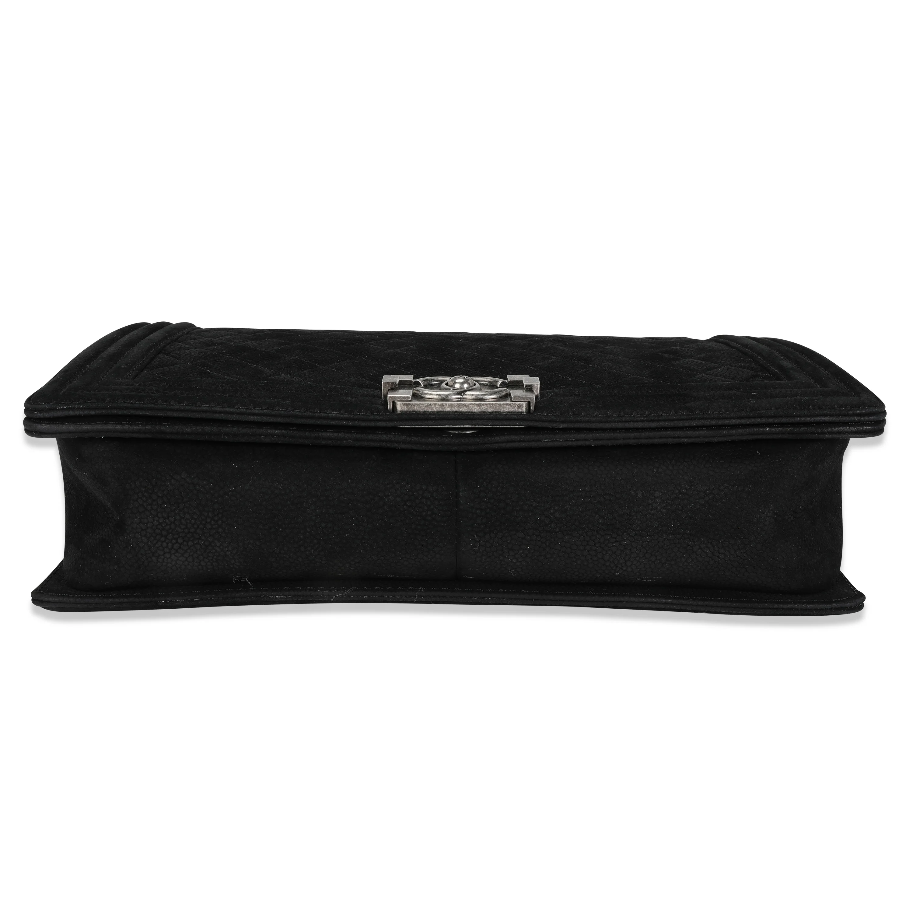 Chanel Black Quilted Suede Large Boy Bag - Image 5