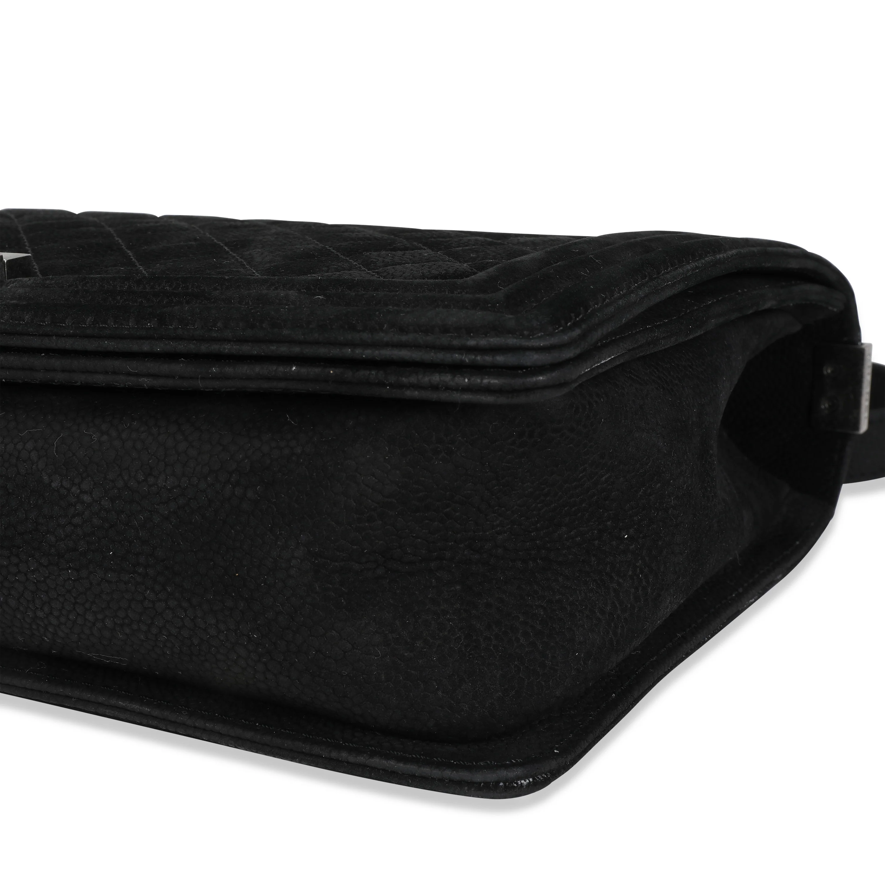 Chanel Black Quilted Suede Large Boy Bag - Image 7