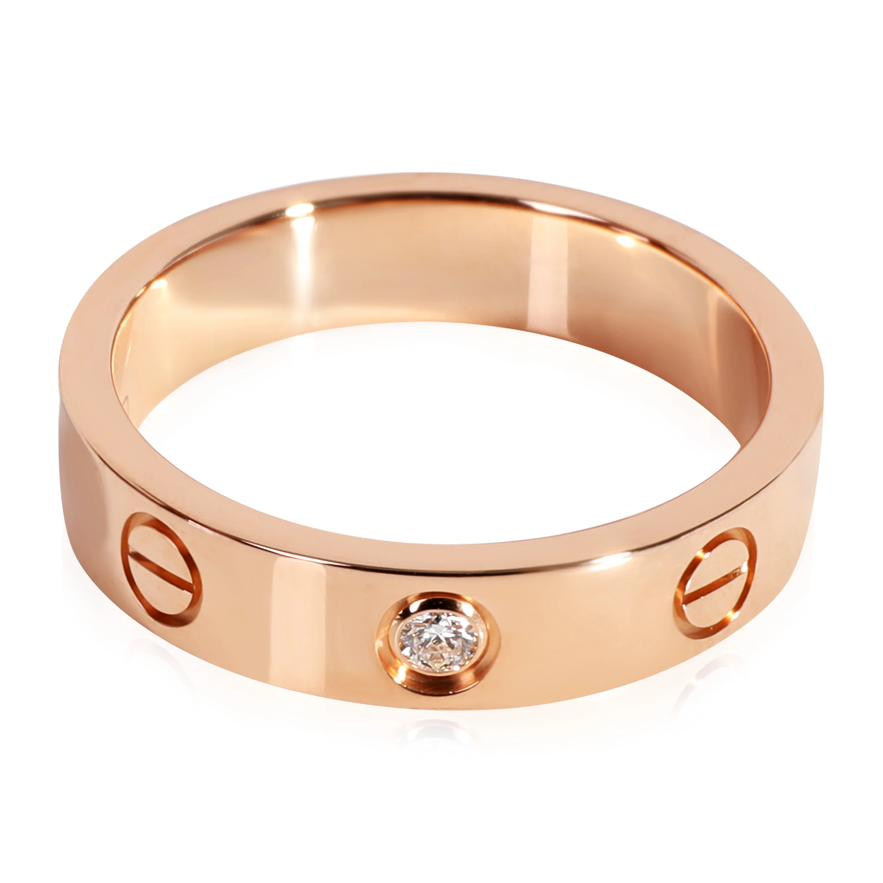 LOVE Wedding Band 1 Diamond, 18k Rose Gold 0.02 CTW