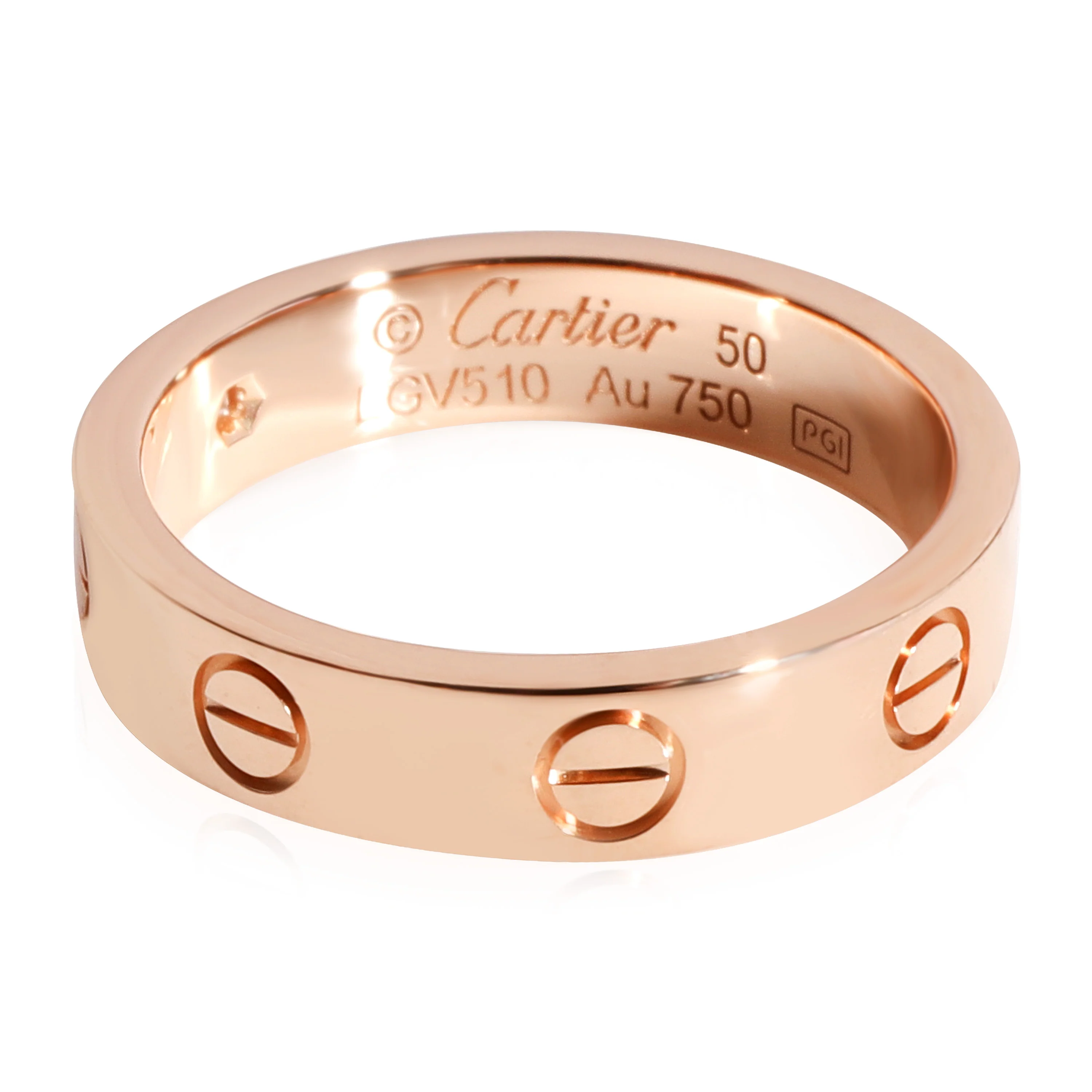LOVE Wedding Band 1 Diamond, 18k Rose Gold 0.02 CTW - Image 2