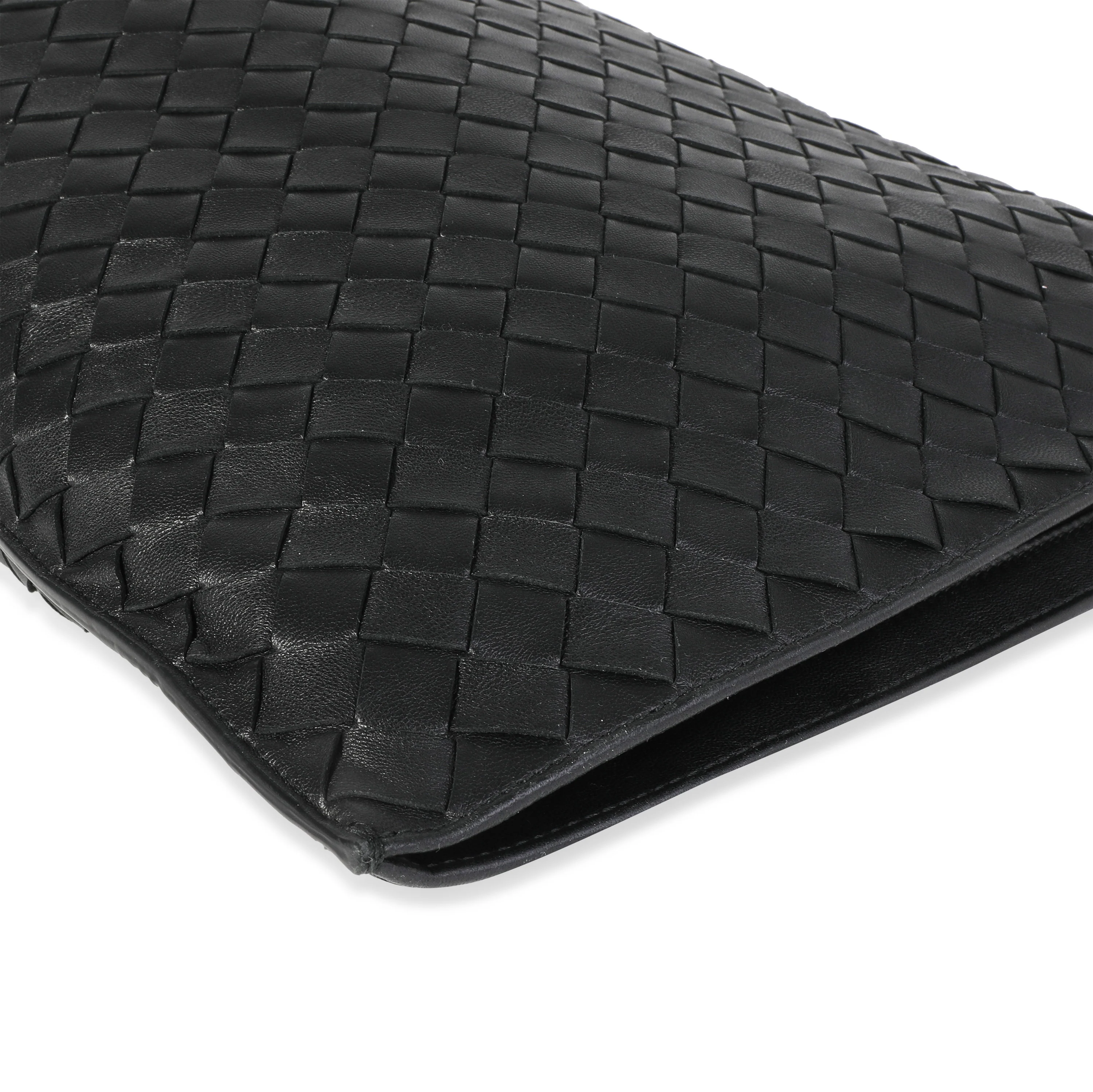 Bottega Veneta Black Soft Intrecciato Leather BV Twist Clutch - Image 3