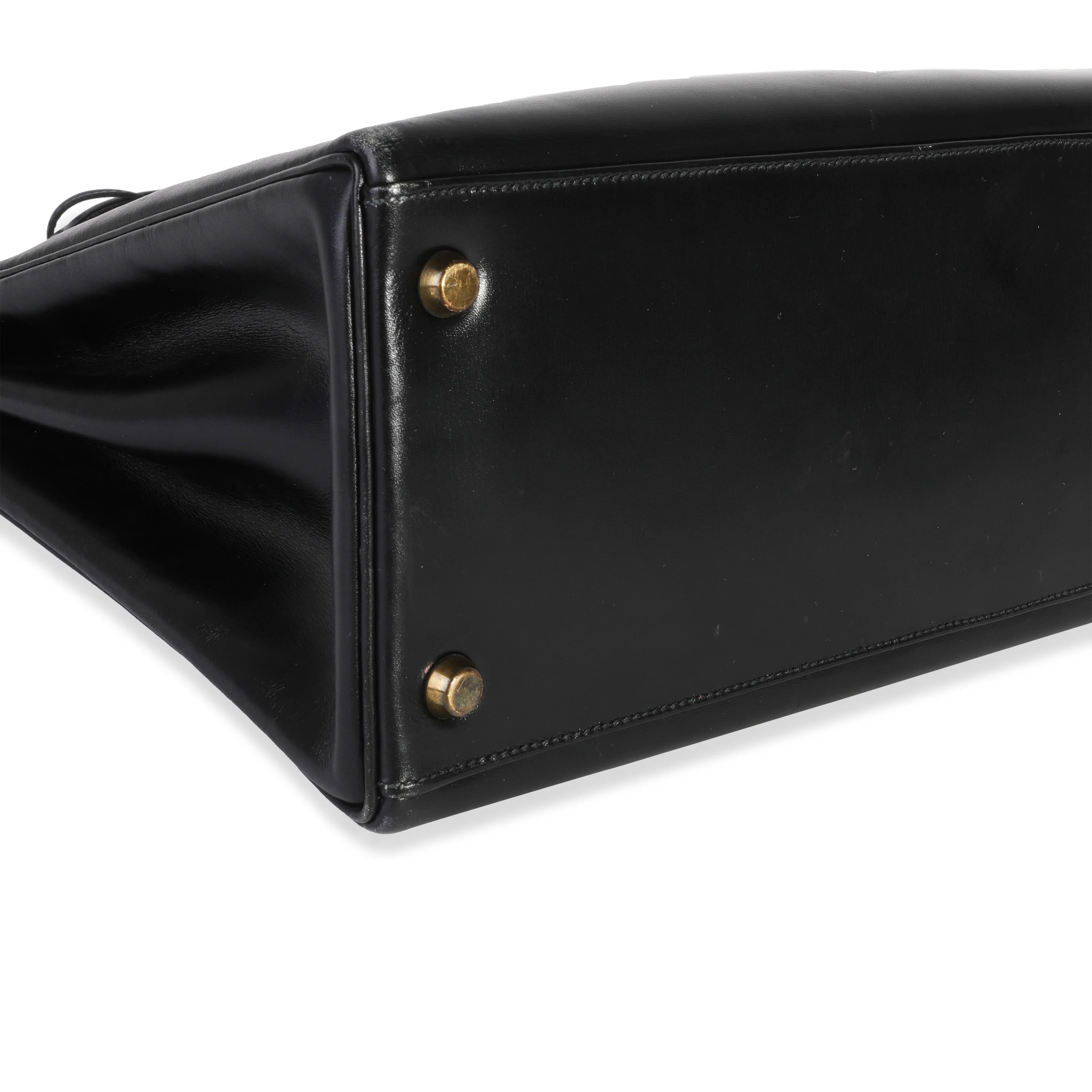 Hermès Vintage Black Box Calf Retourne Kelly 32 GHW - Image 3