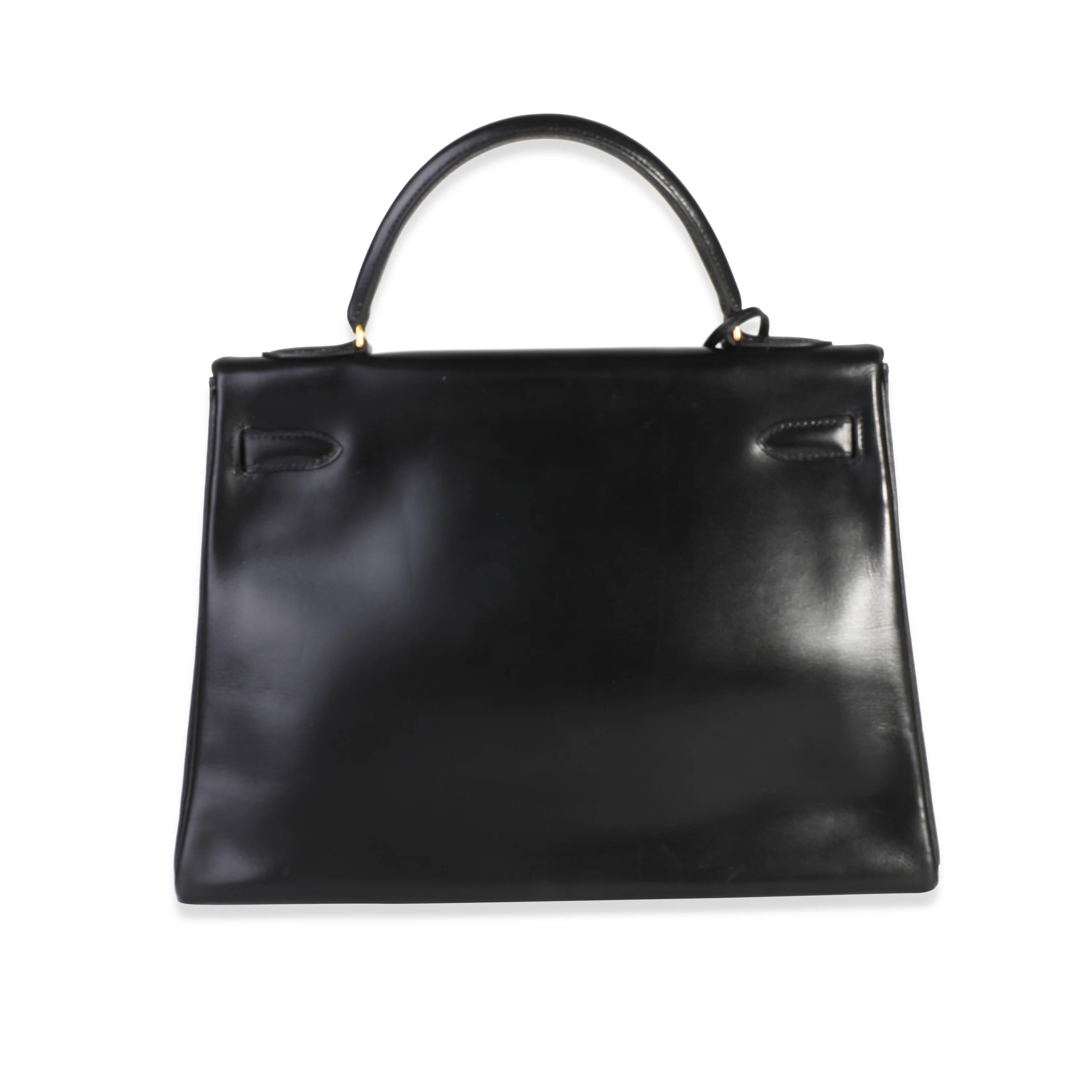 Hermès Vintage Black Box Calf Retourne Kelly 32 GHW - Image 4
