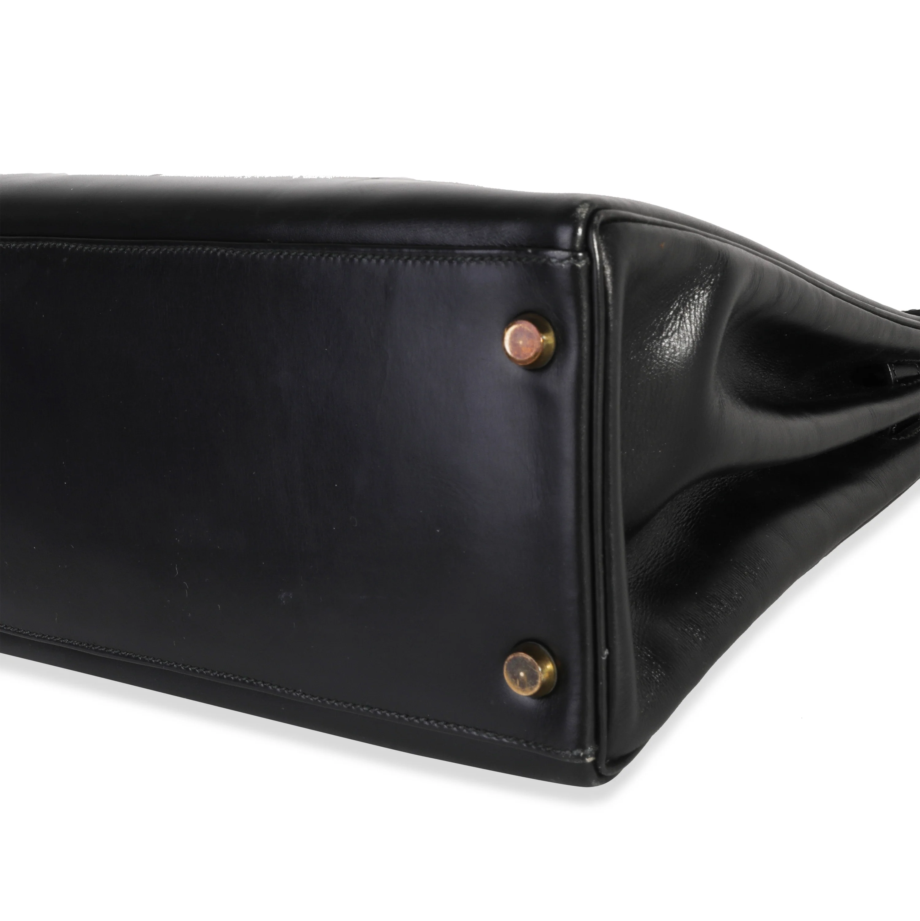 Hermès Vintage Black Box Calf Retourne Kelly 32 GHW - Image 5