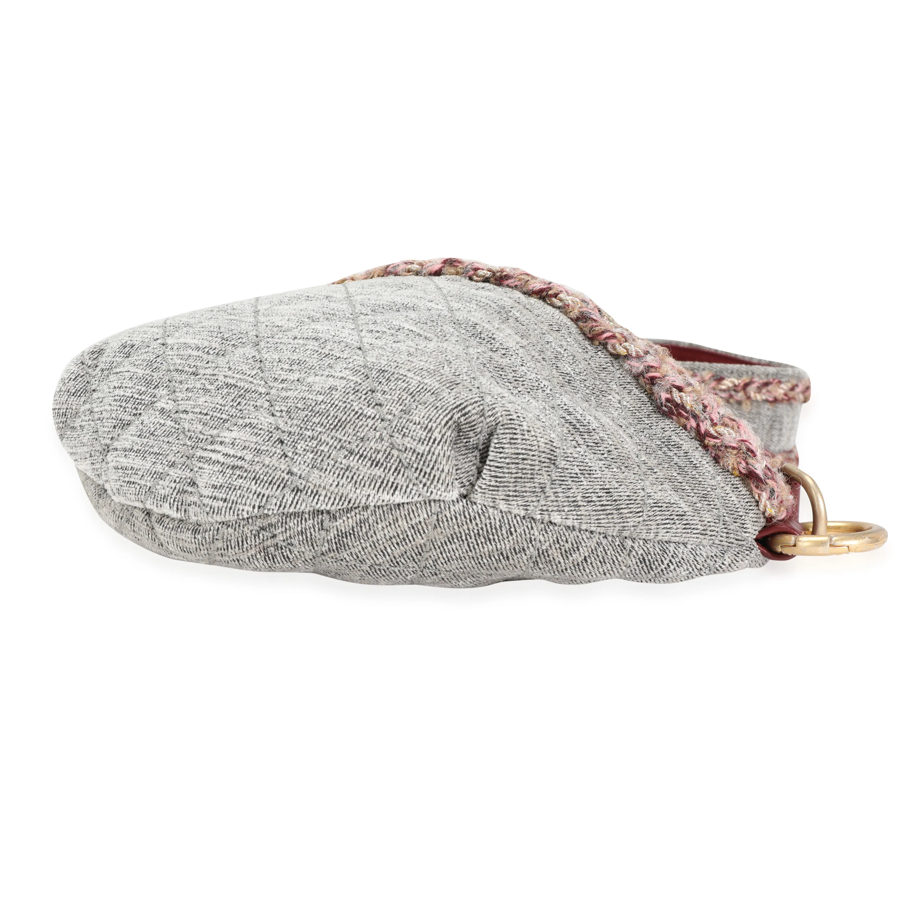 Chanel Grey Quilted Velvet & Wool Parisian Stroll Bum Bag - Image 6