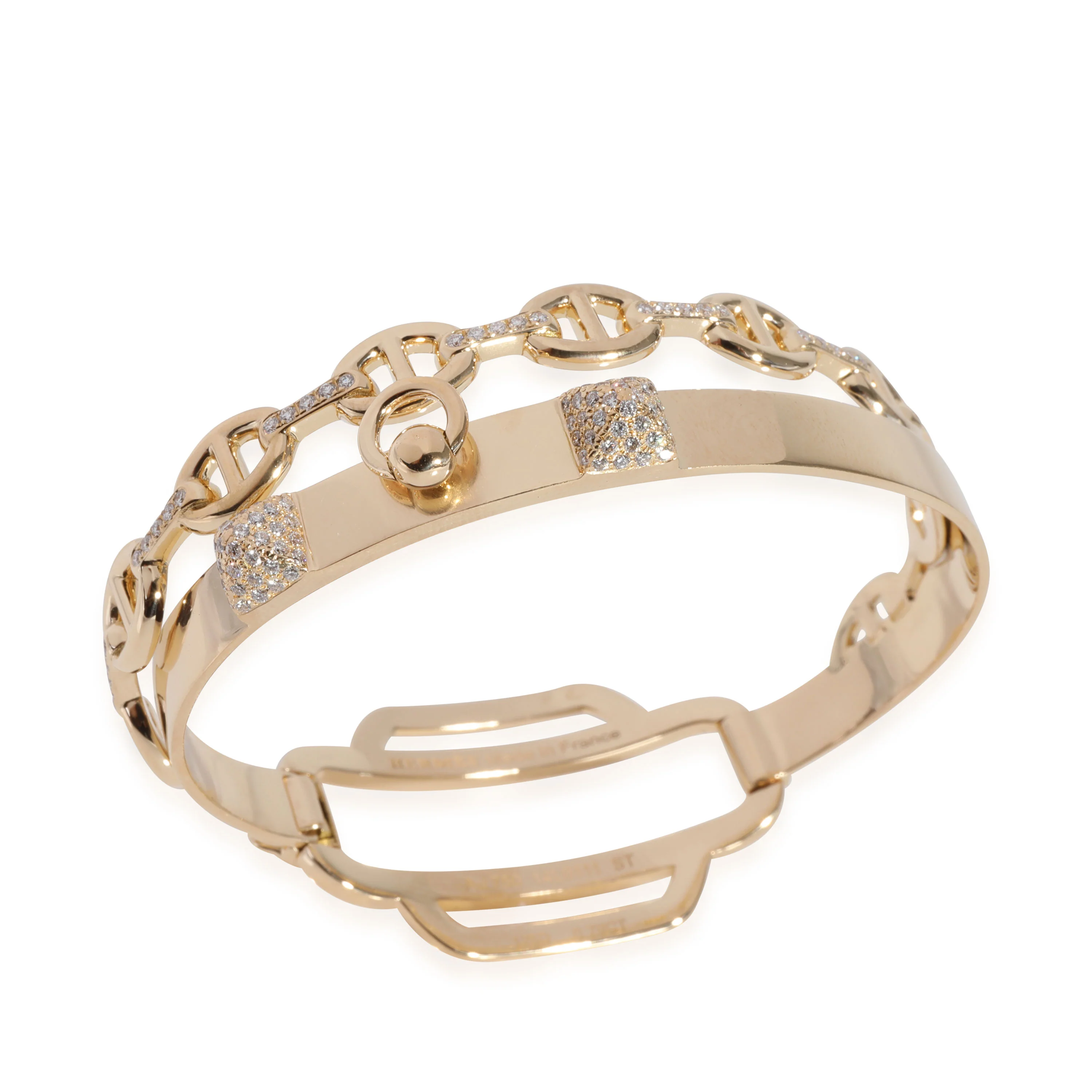 Double Tour Collier De Chien Diamond Bracelet in 18k Yellow Gold 0.79 Ctw - Image 3