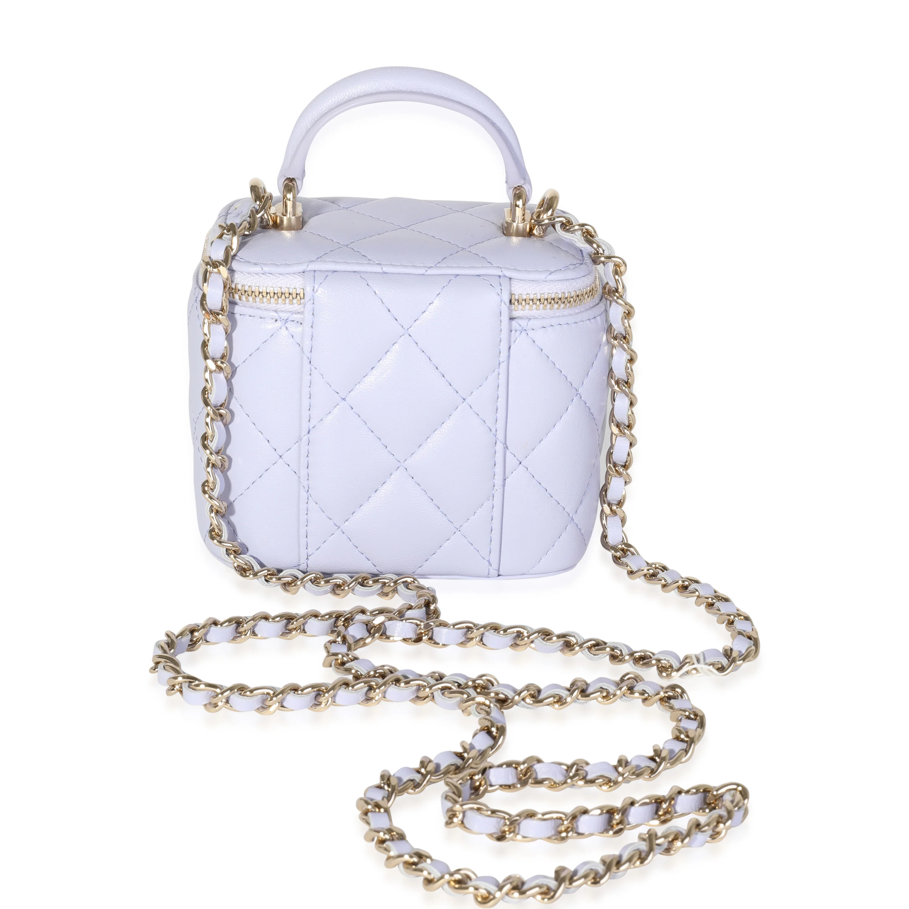 Chanel Lavender Lambskin Vanity Bag with Chain - Image 3